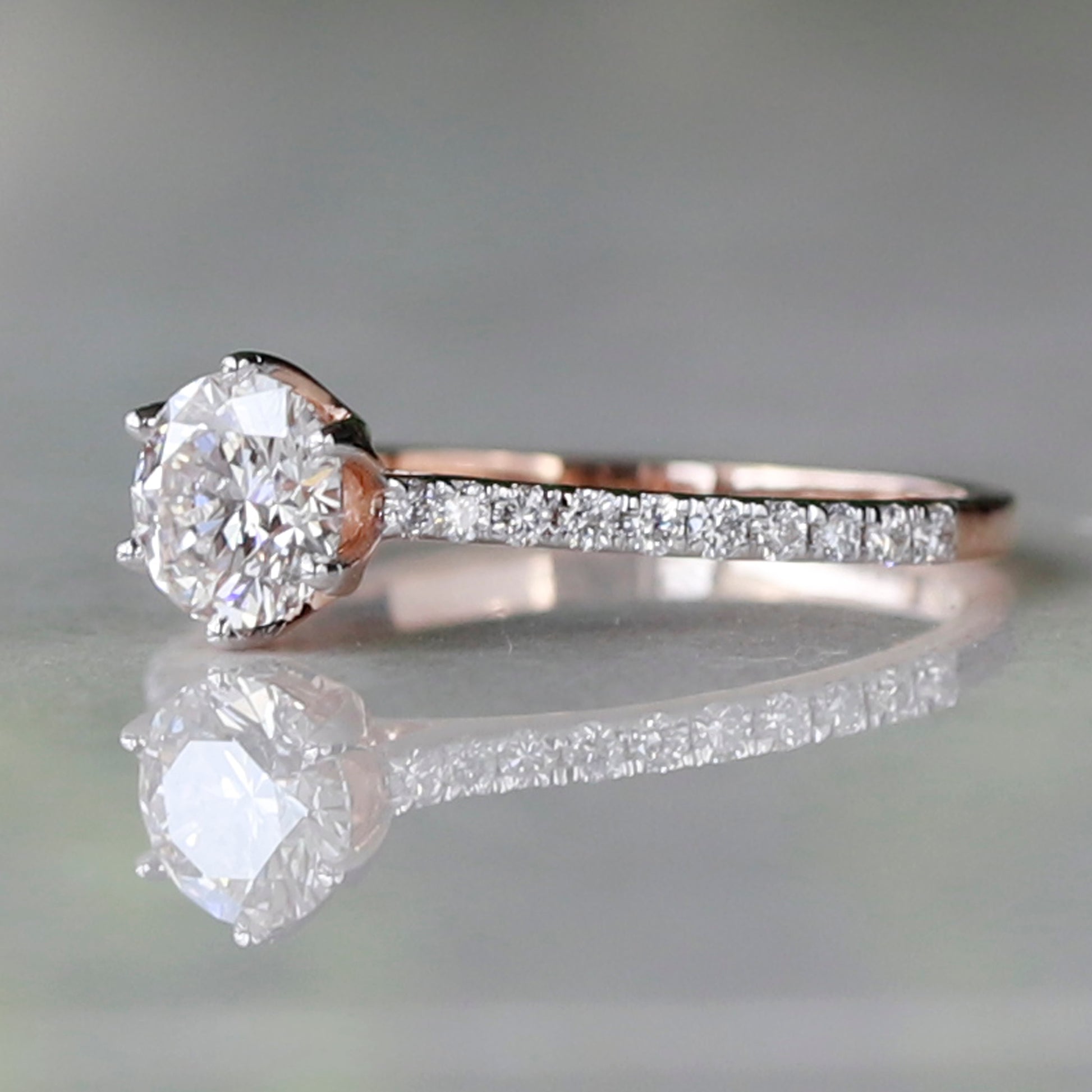 6 prong gold engagement ring
