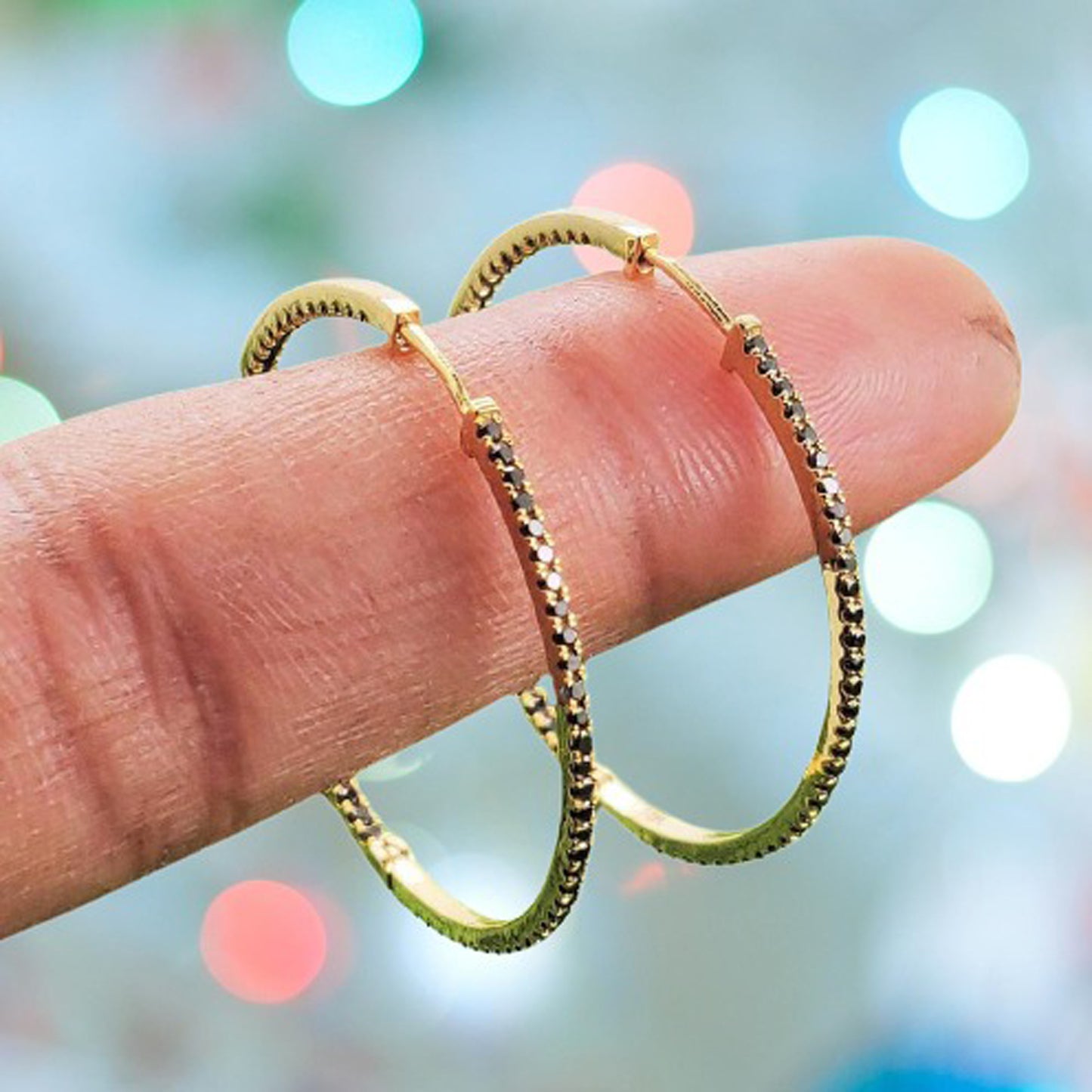 rose gold diamond earrings hoops