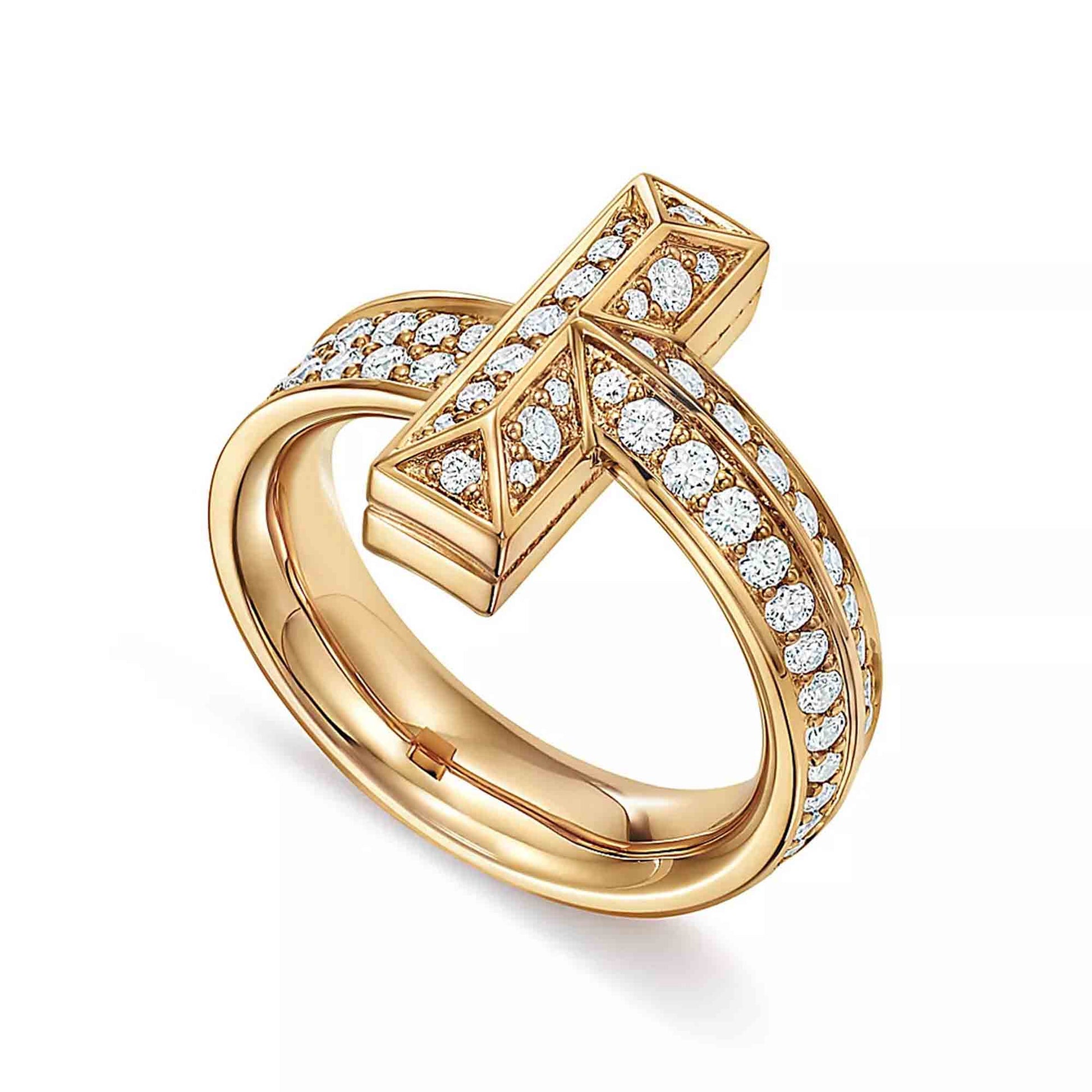Men's diamond ring in yellow, white, or rose gold