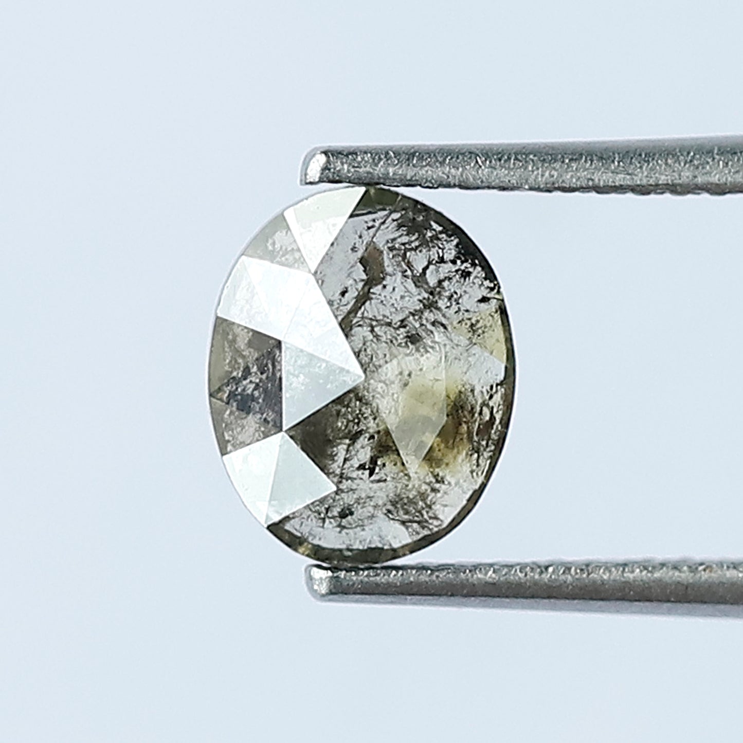 1.37 CT Oval Shape Natural Salt and Pepper Diamond For Custom Engagement Ring