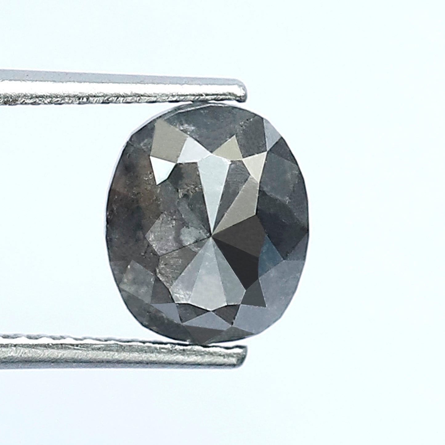 2.38 Ct Grey Salt and Pepper Oval Diamond For Custom Engagement Ring For Her