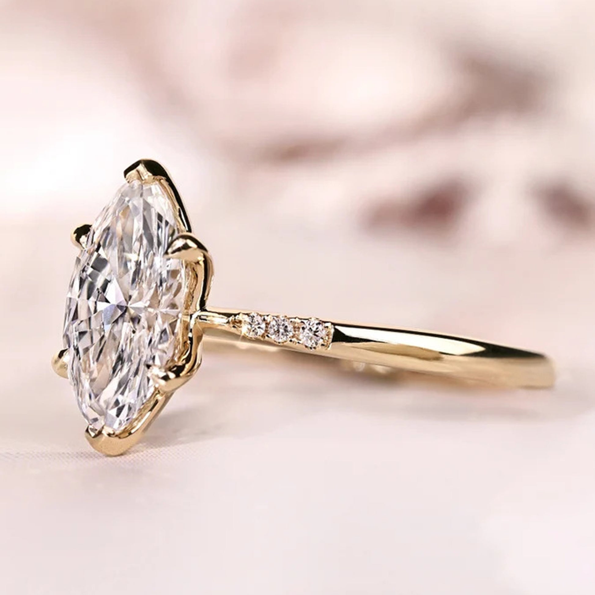Marquise Cut Lab Diamond Ring