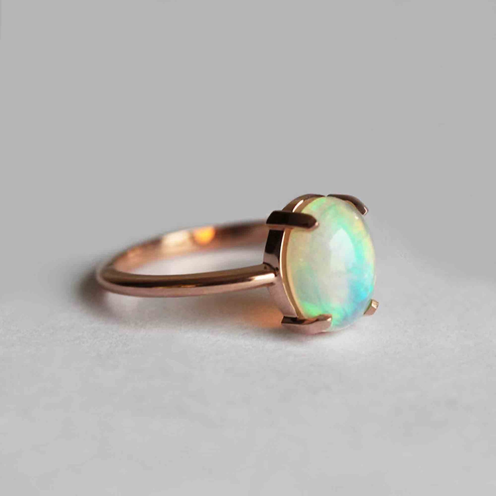 oval opal engagement ring