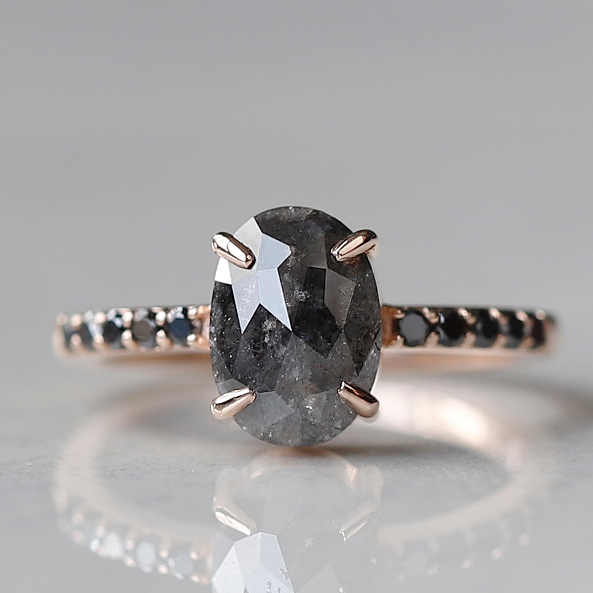 Vintage Salt and Pepper Diamond Ring