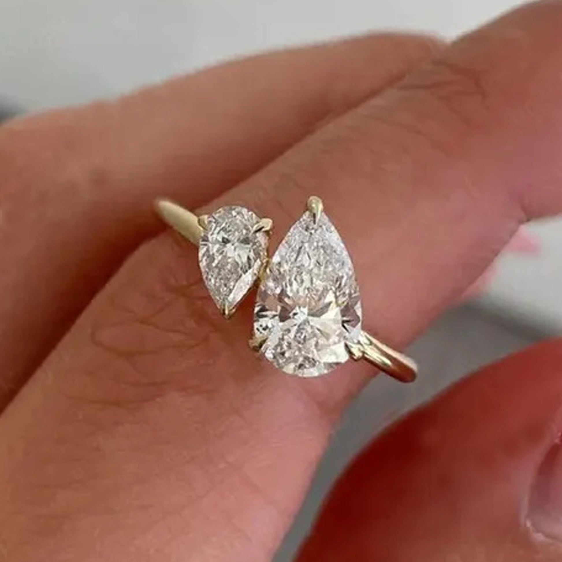 Moissanite Toi Et Moi Ring