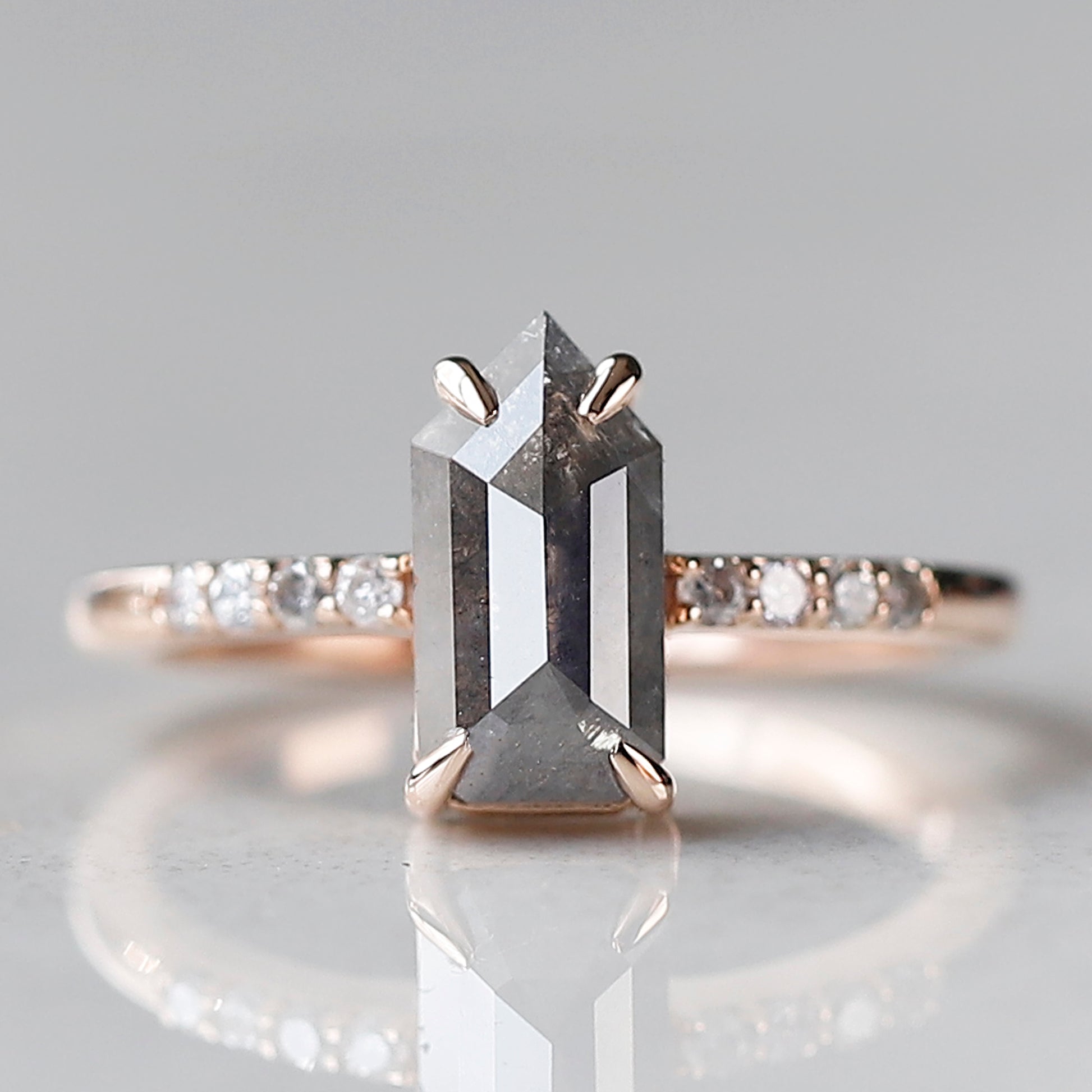 shield cut diamond engagement ring