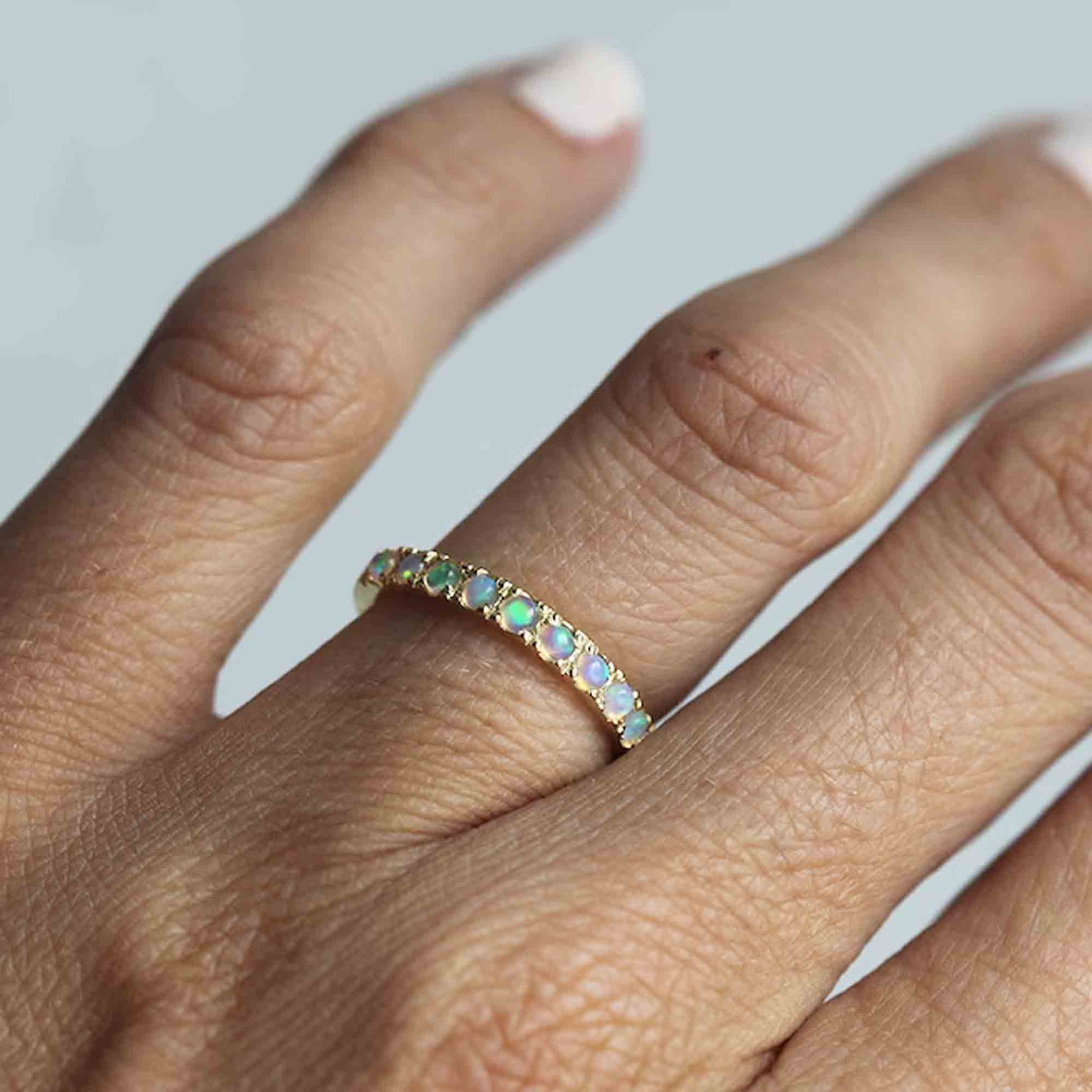 opal wedding band