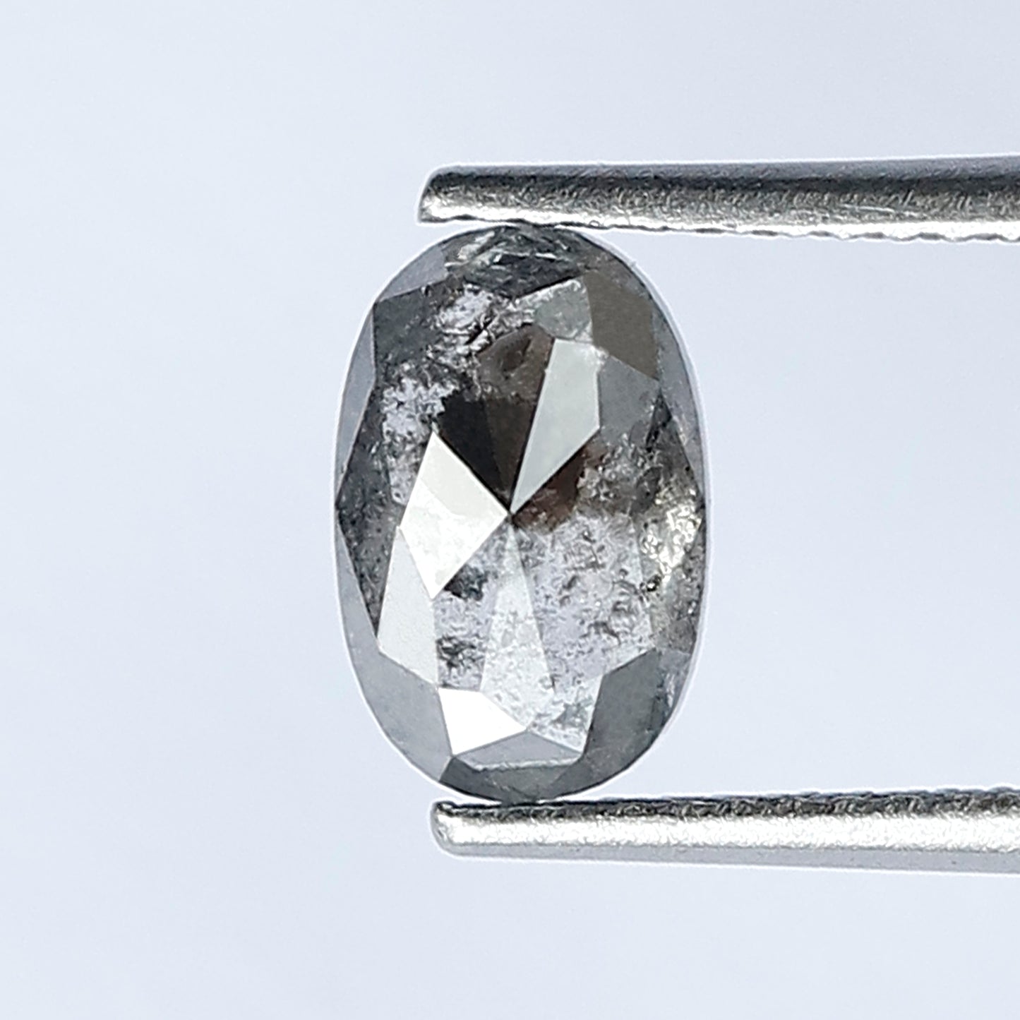 1.50 CT Oval Cut Salt and Pepper Diamond For Engagement Ring