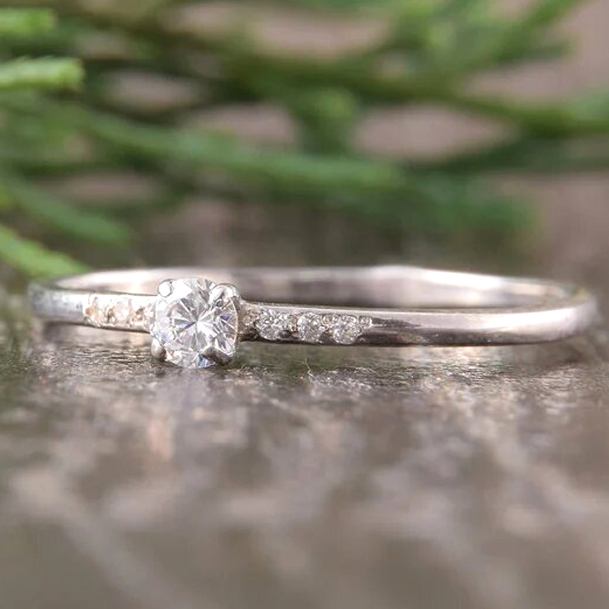 Moissanite Minimal Ring