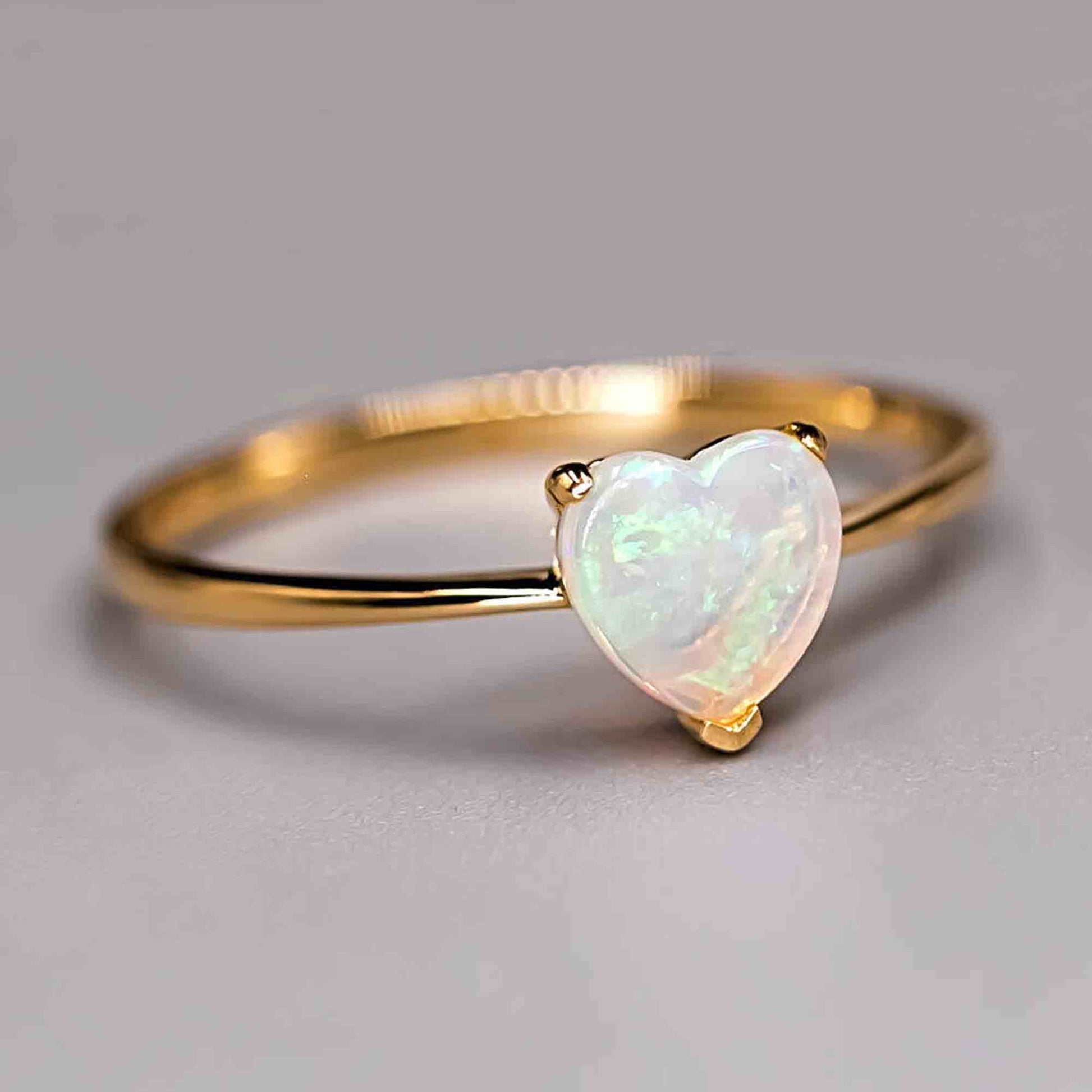 heart opal ring