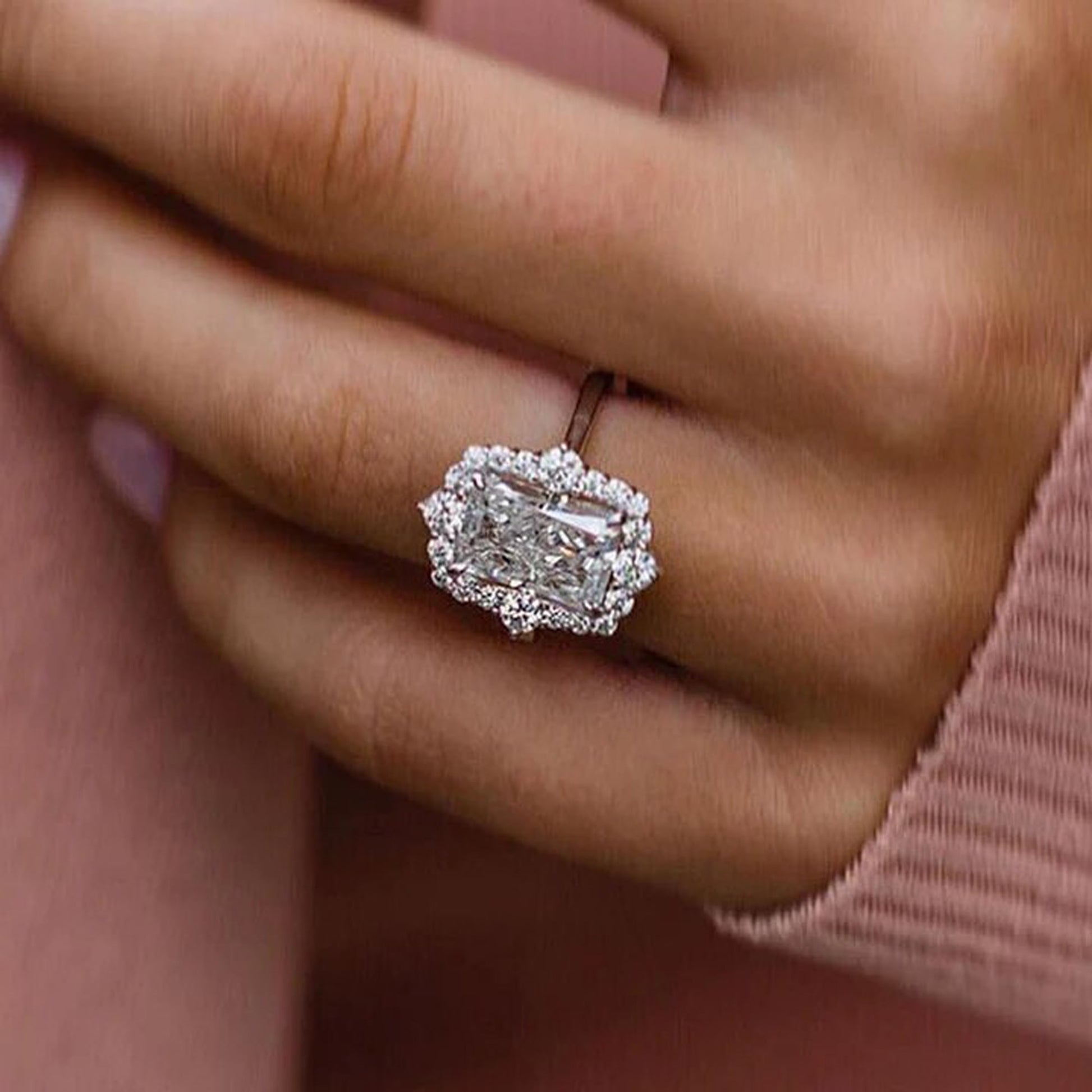 radiant cut moissanite ring