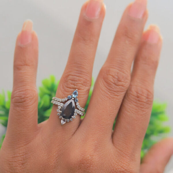 salt and pepper diamond engagement ring