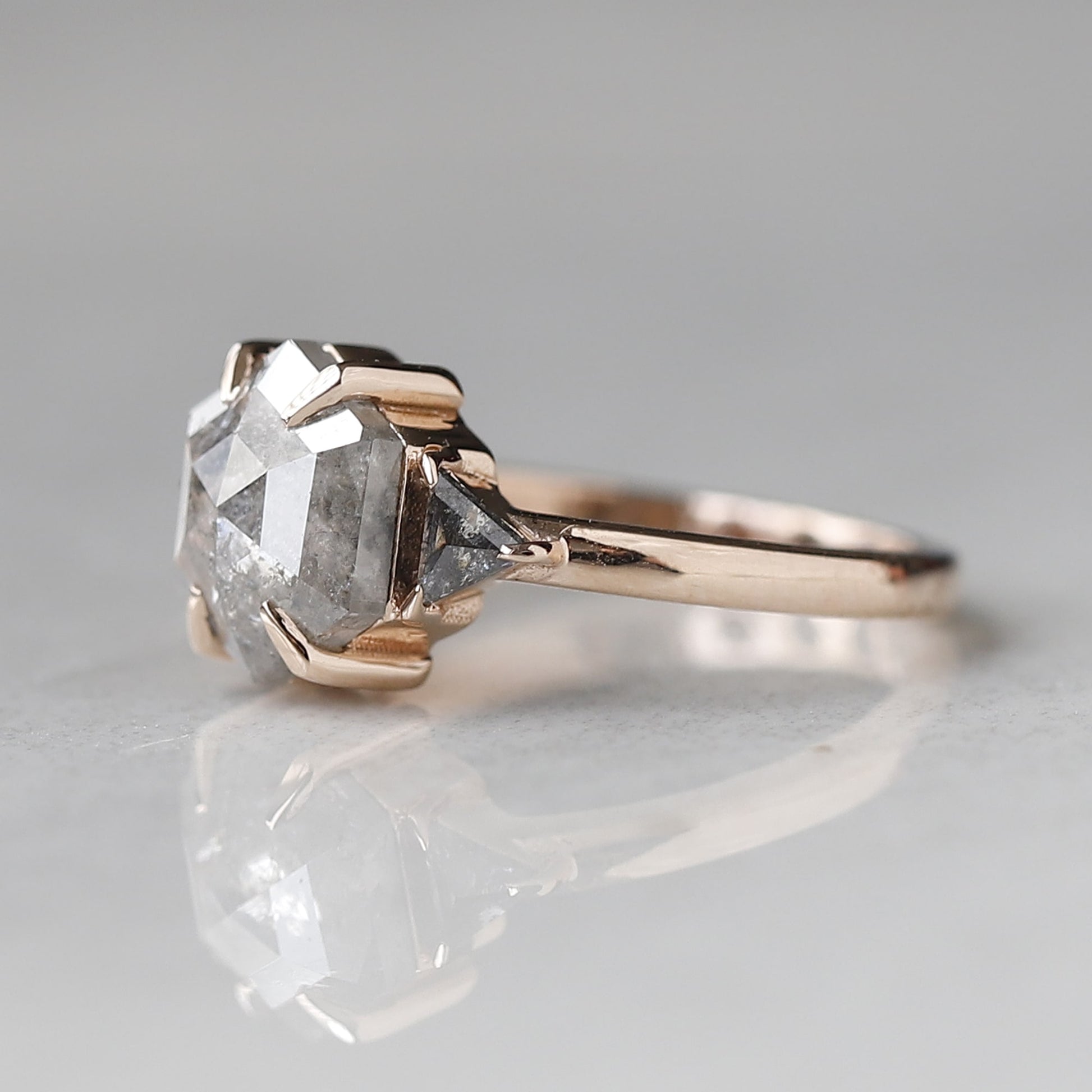 hexagonal diamond ring