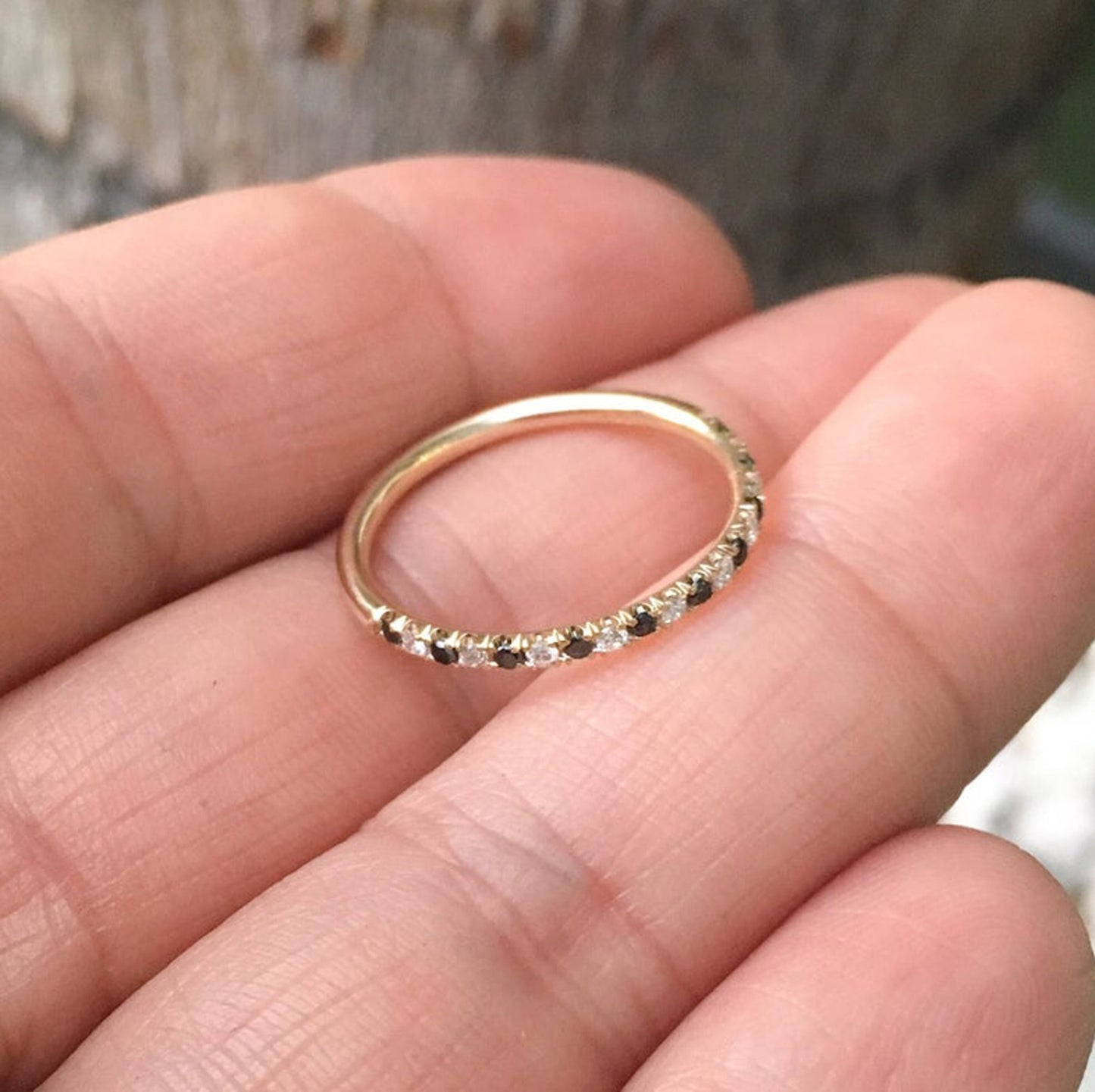 Black Diamond Stackable Ring