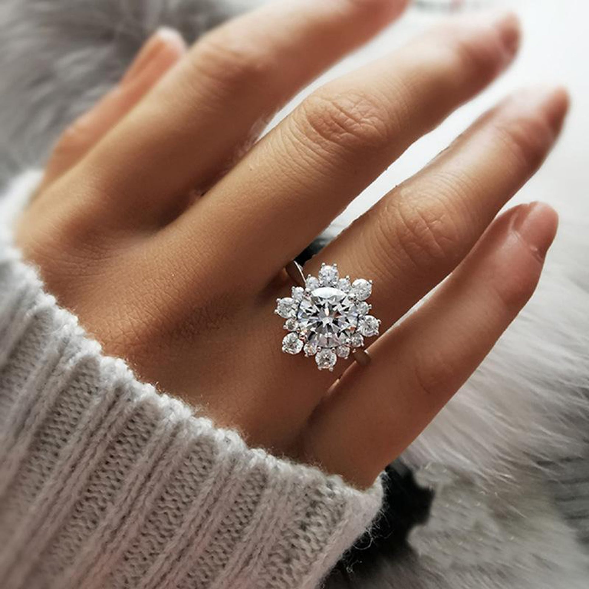 snowflake engagement ring