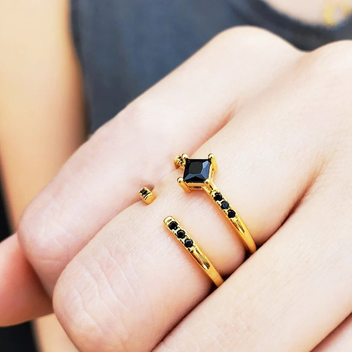 square cut diamond ring
