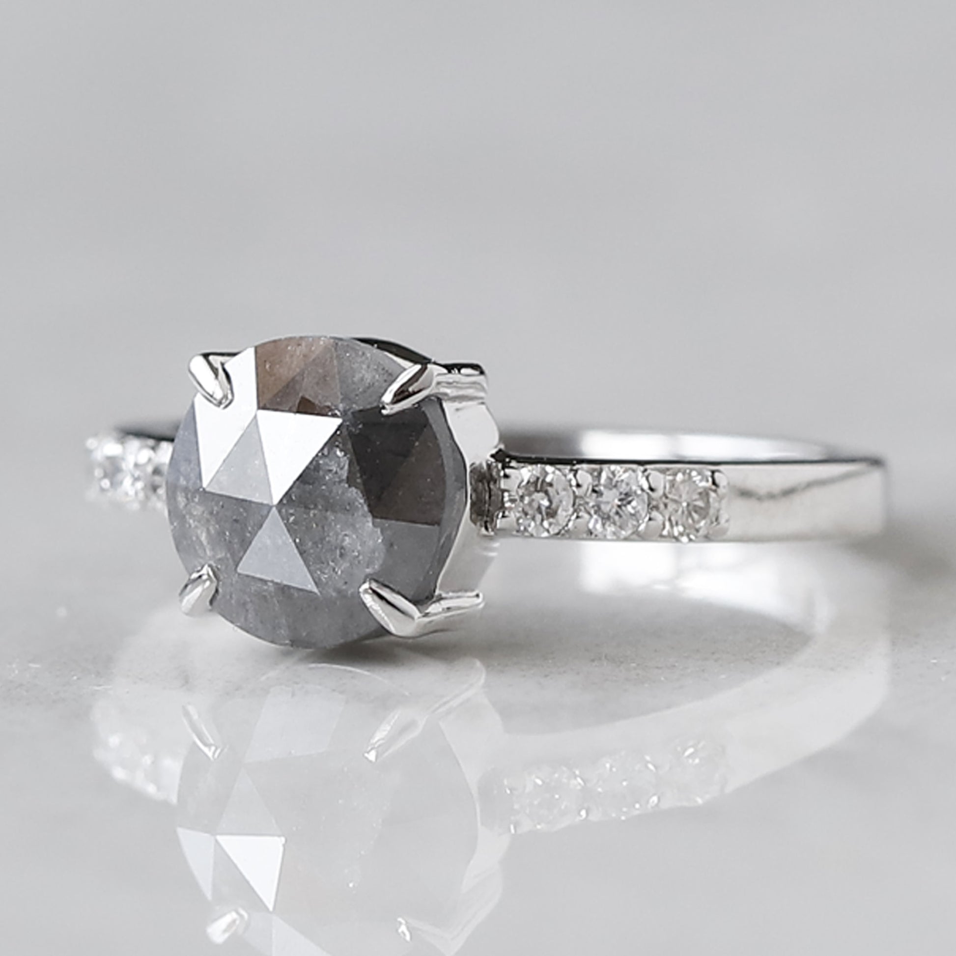 Rustic diamond engagement ring