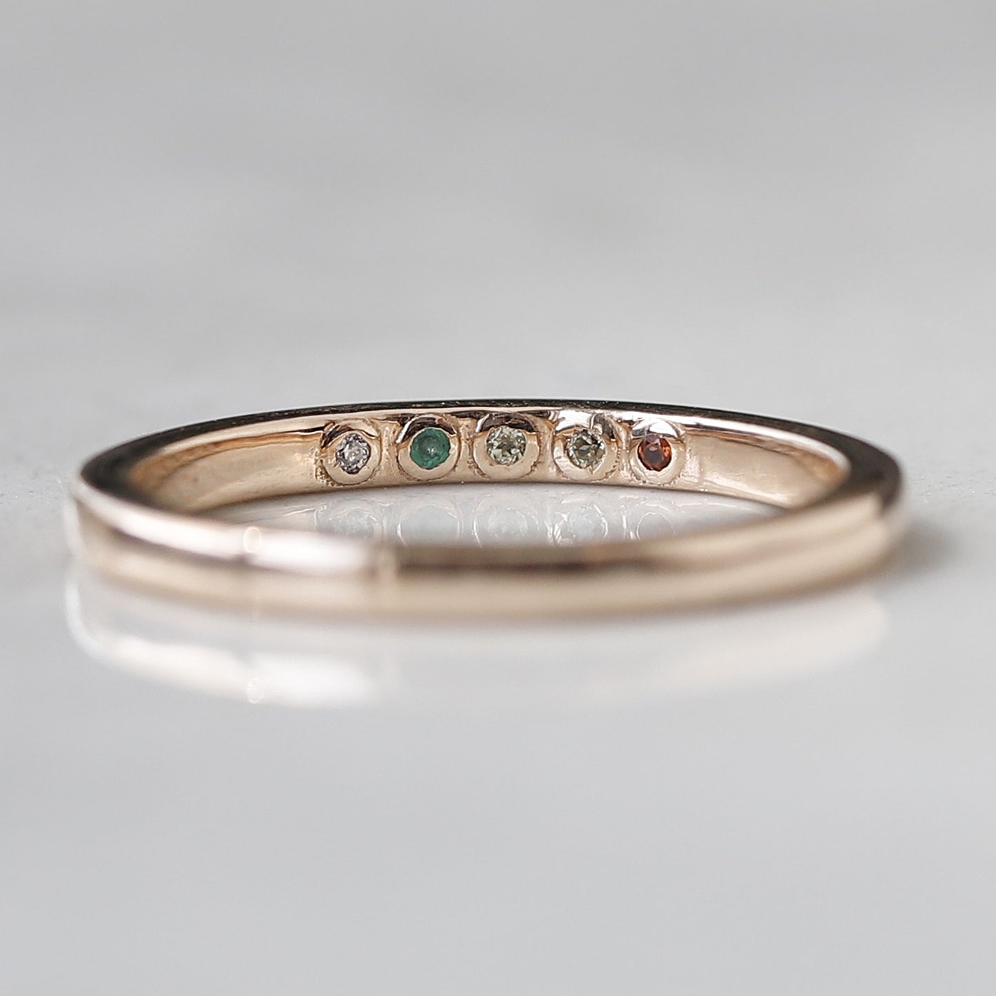 rose gold birthstone ring