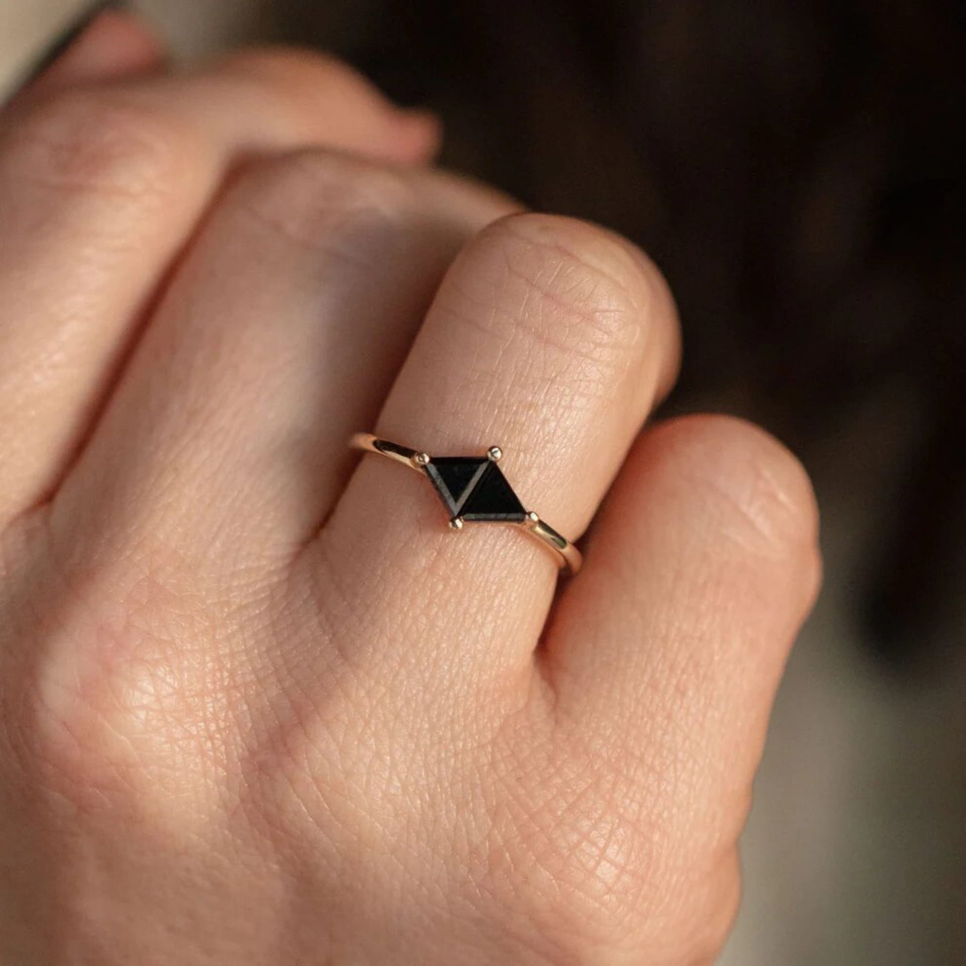 triangle diamond ring
