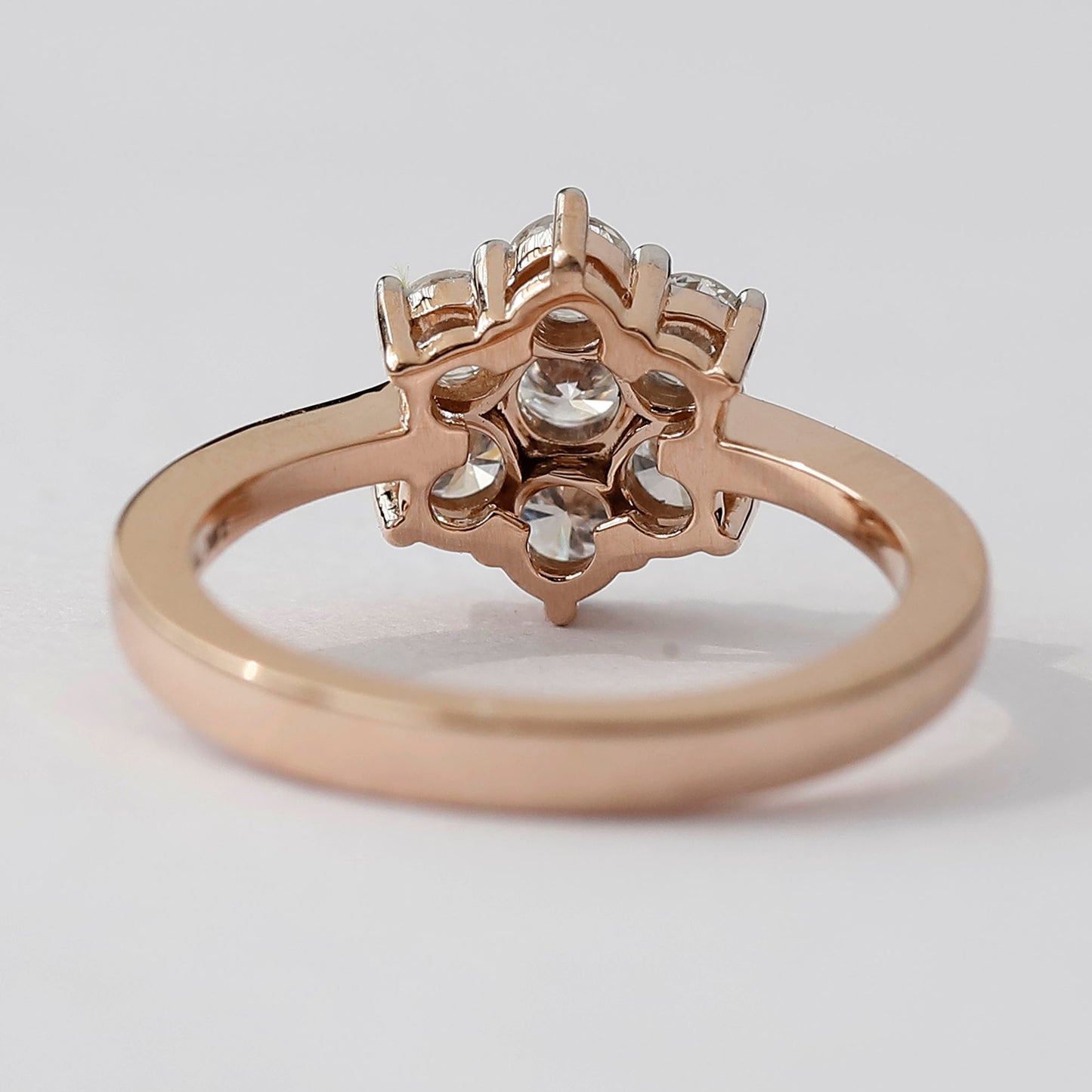 14 K Yellow Gold Flower Diamond Ring For Her