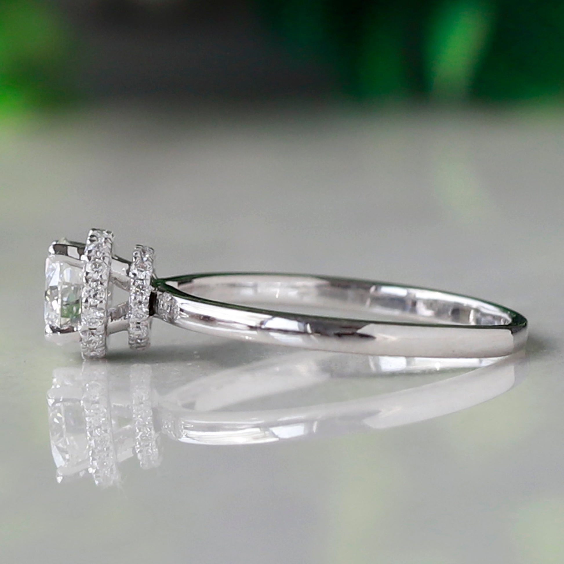 double hidden halo engagement ring