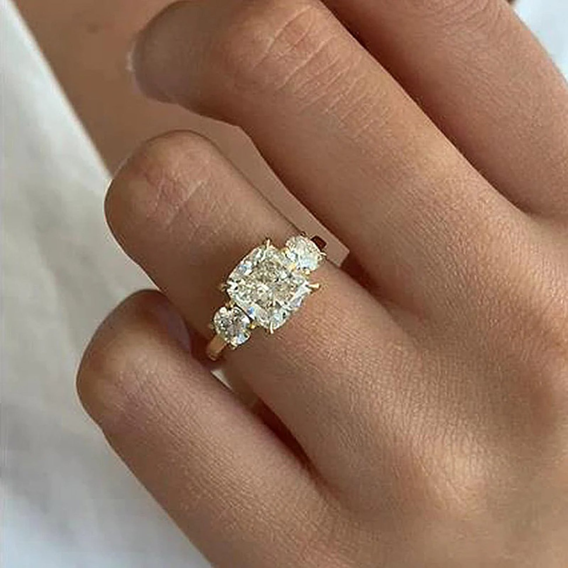 3 Stone Moissanite Ring