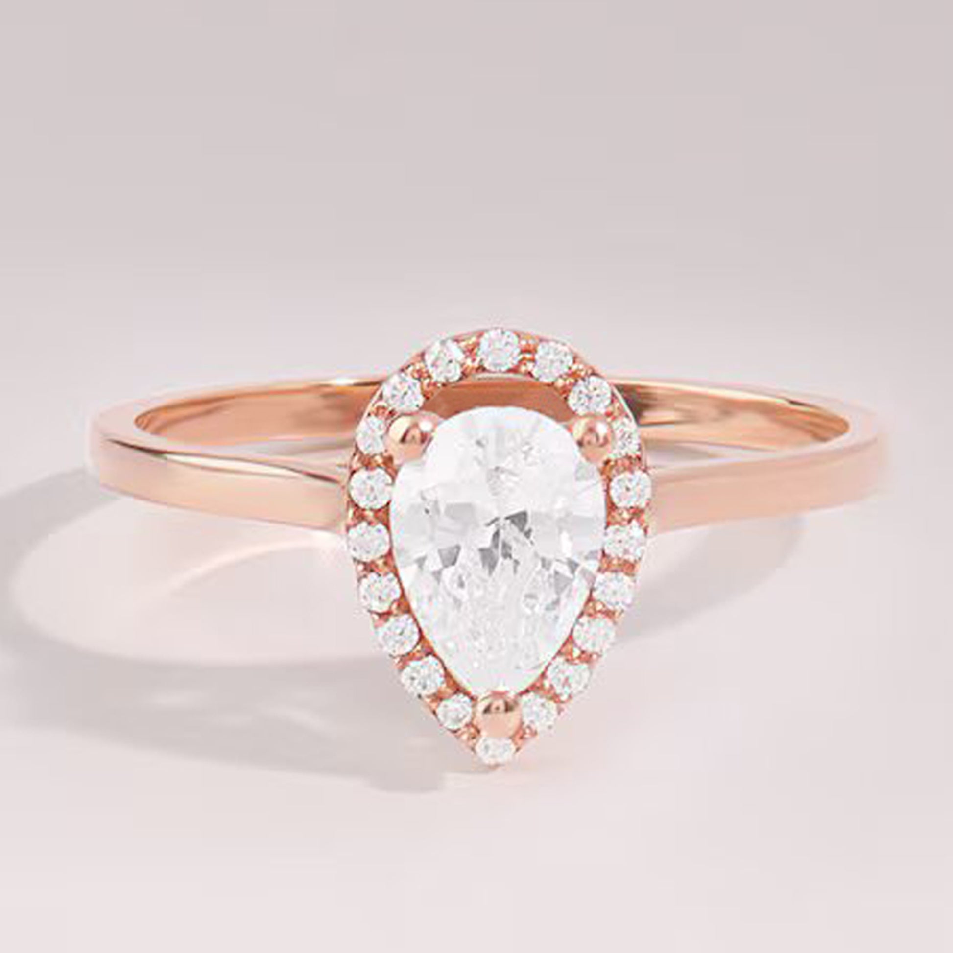 pear shaped moissanite ring