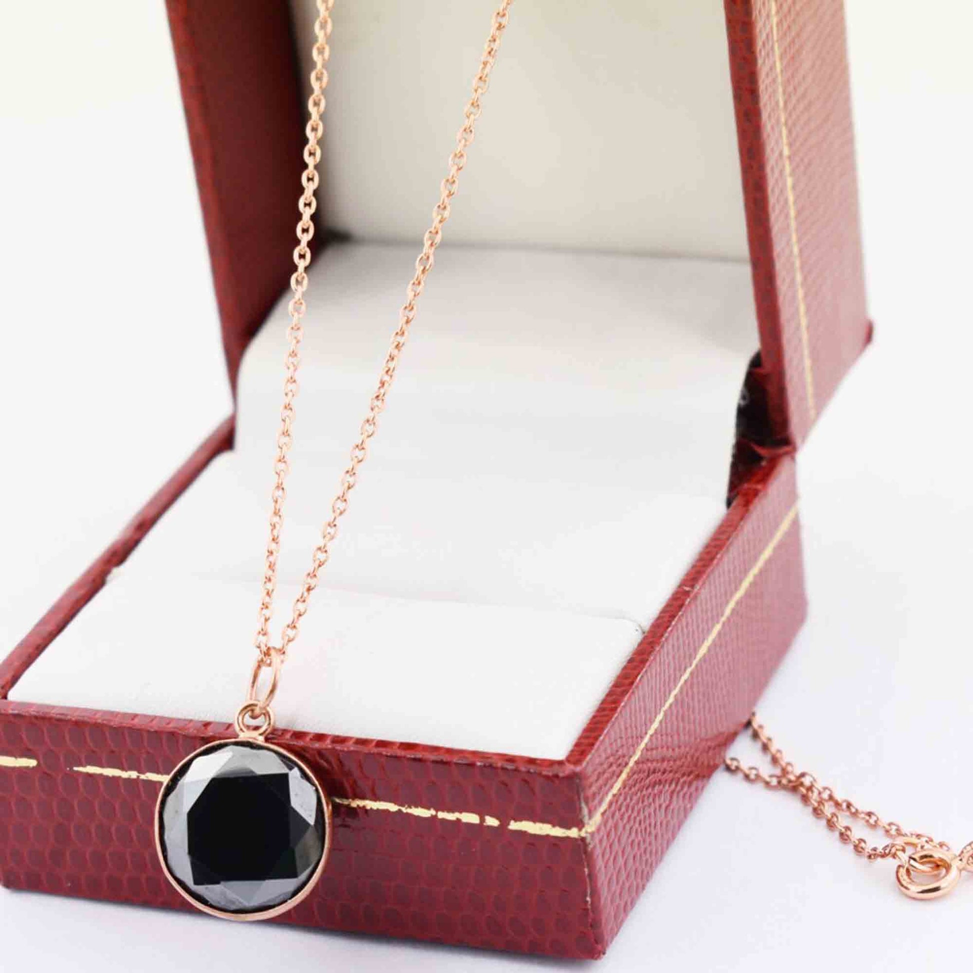 black diamond pendant necklace