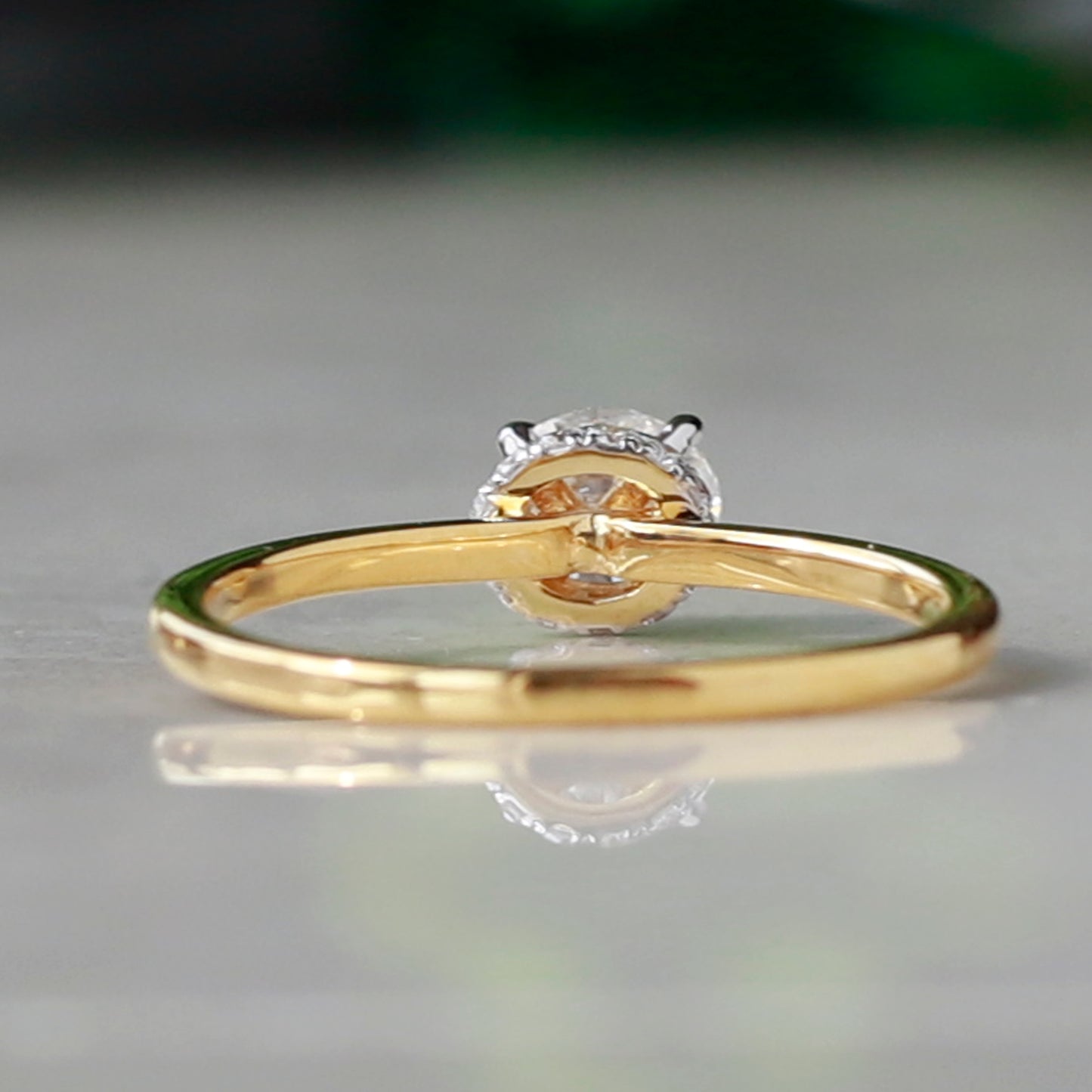 14 K Yellow Gold Round Cut Diamond Ring