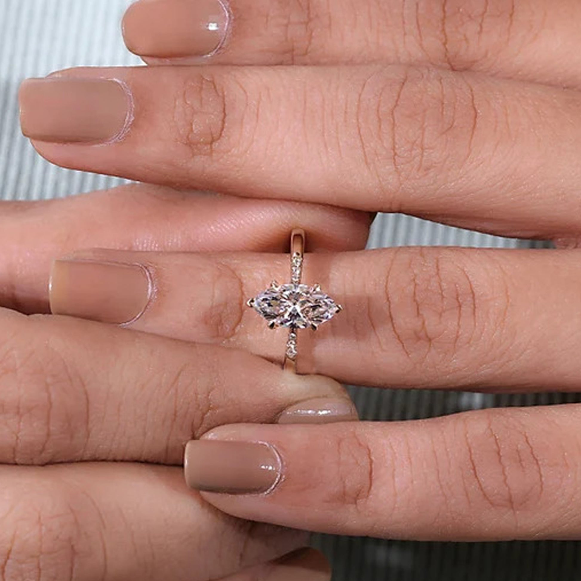 Marquise Cut Lab Diamond Ring