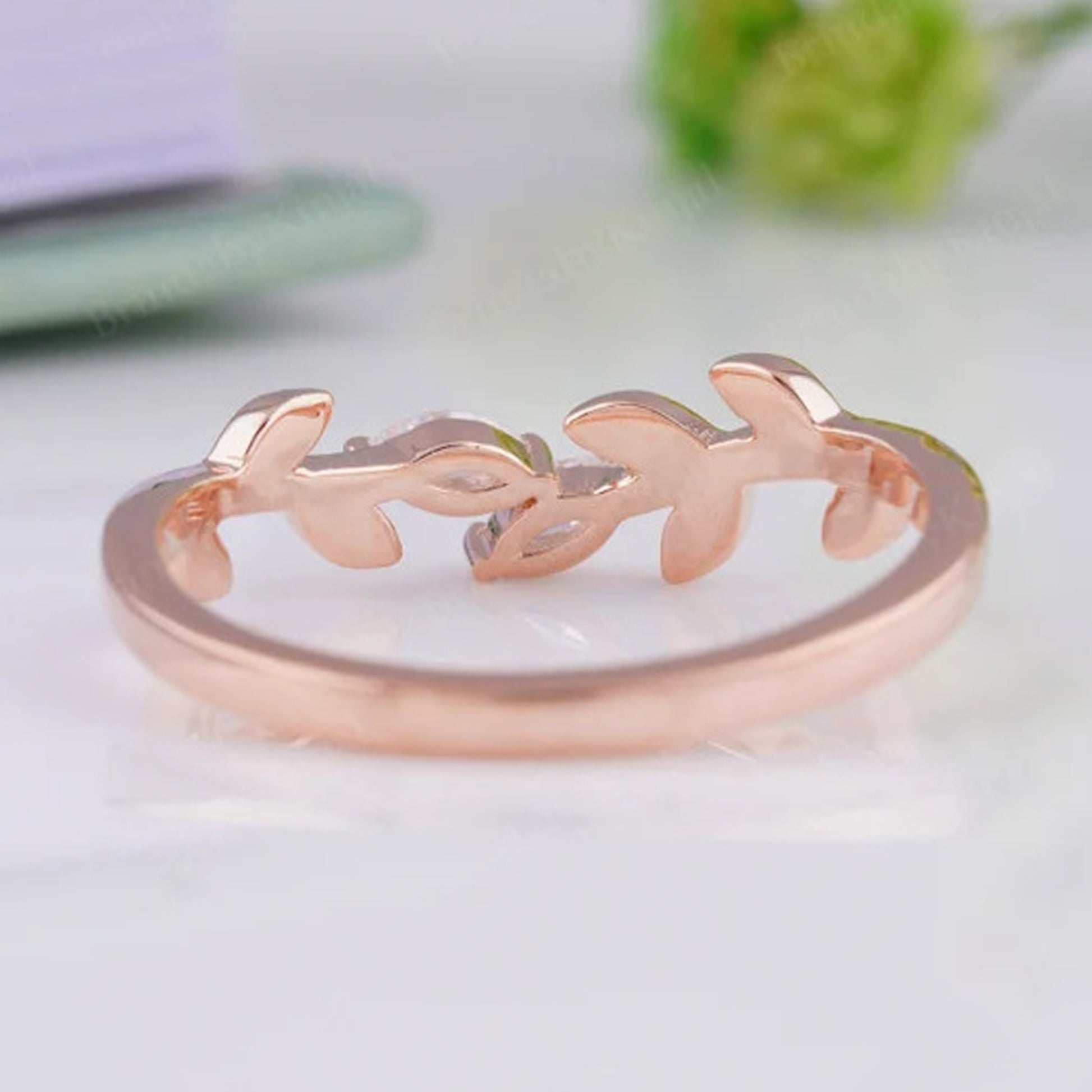 Handcrafted engagement ring with organic textures