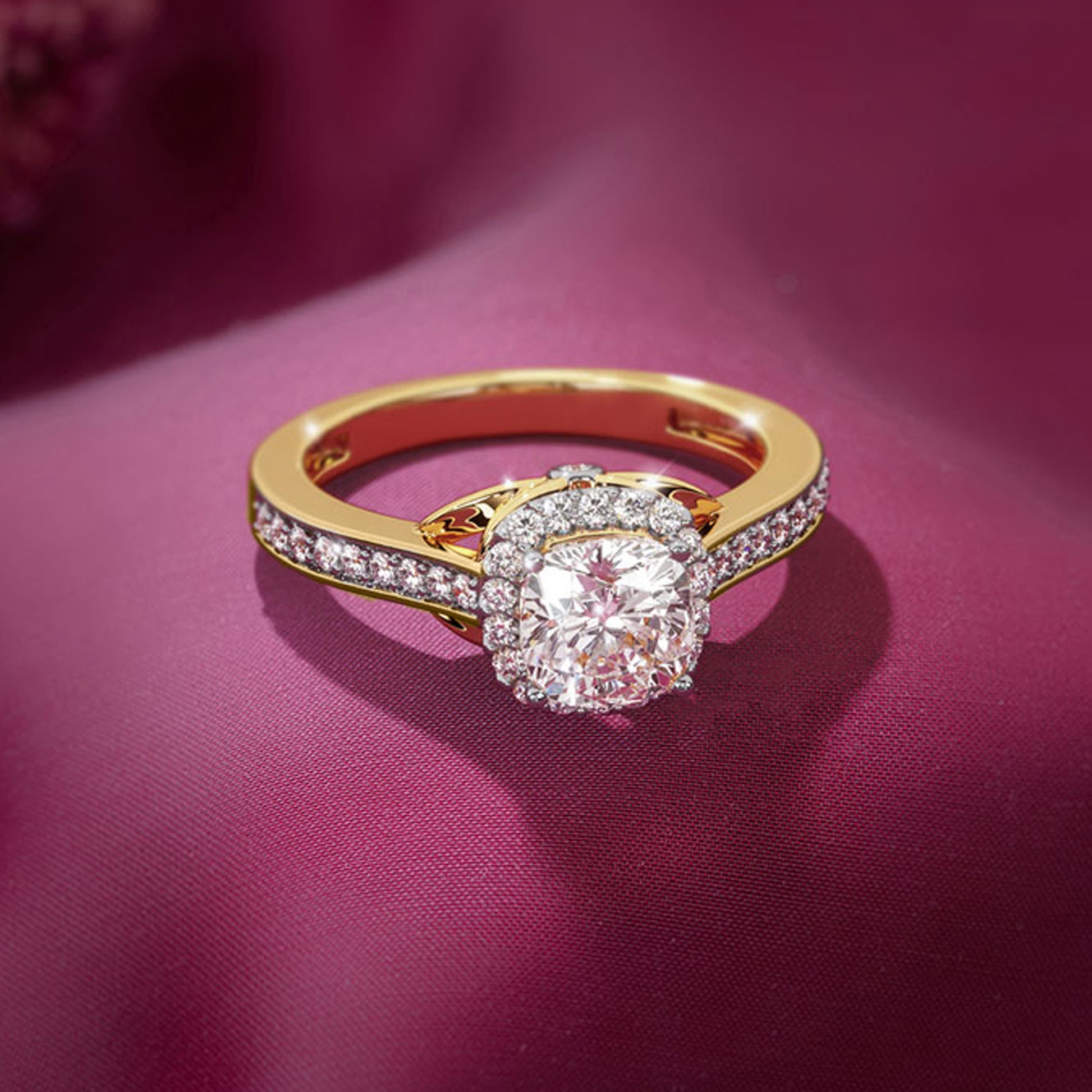 Cushion Cut Moissanite Engagement Ring