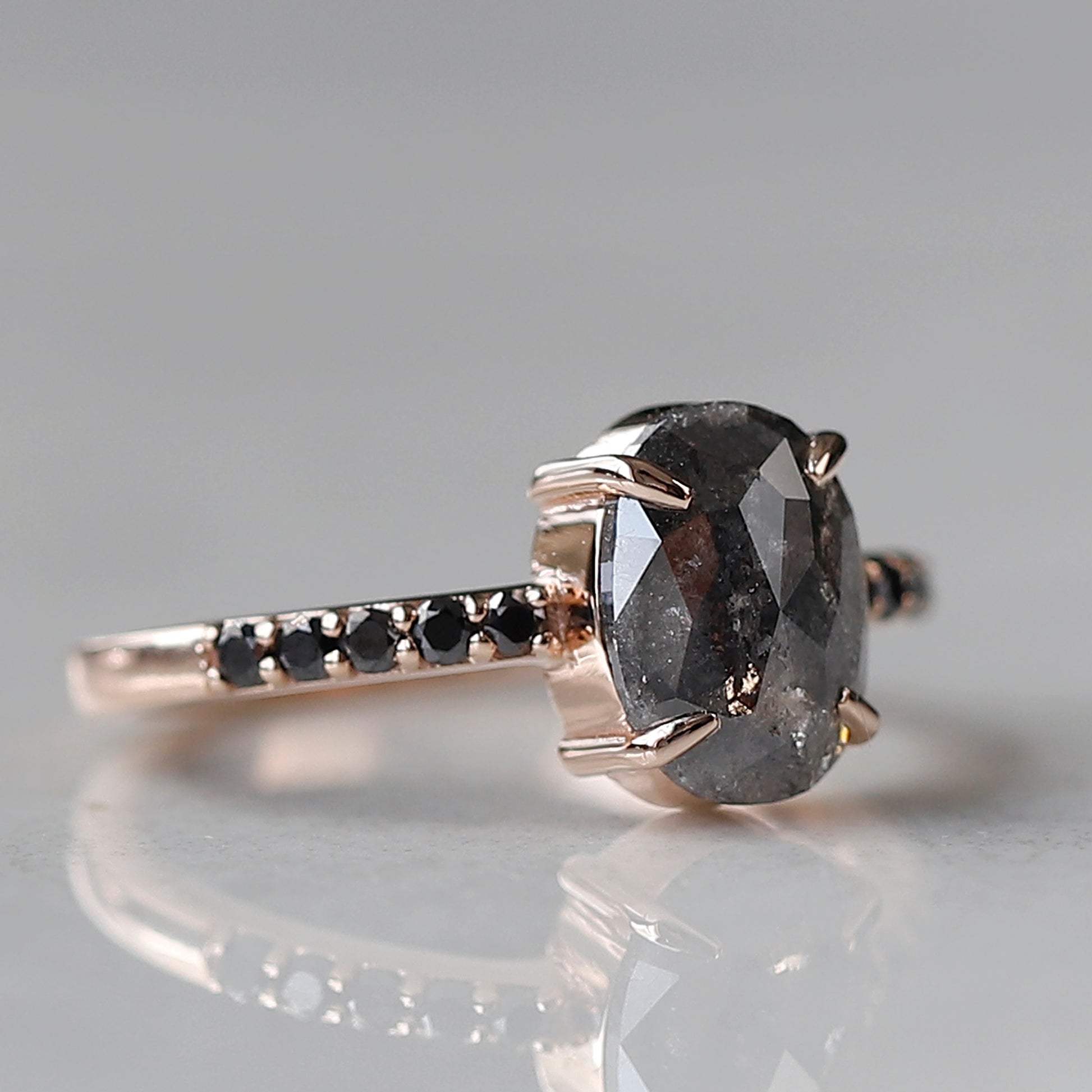 Vintage Salt and Pepper Diamond Ring