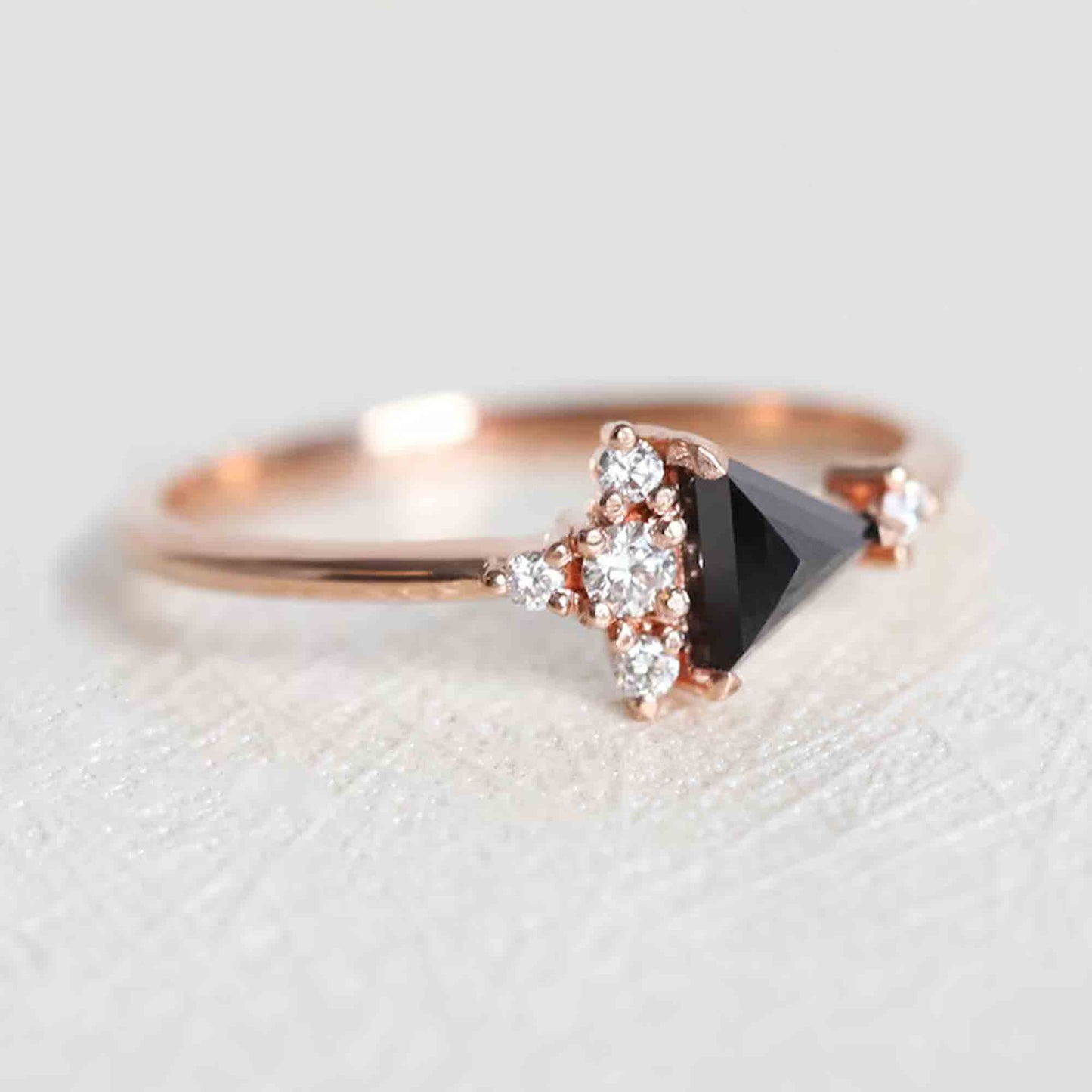 black diamond cluster ring