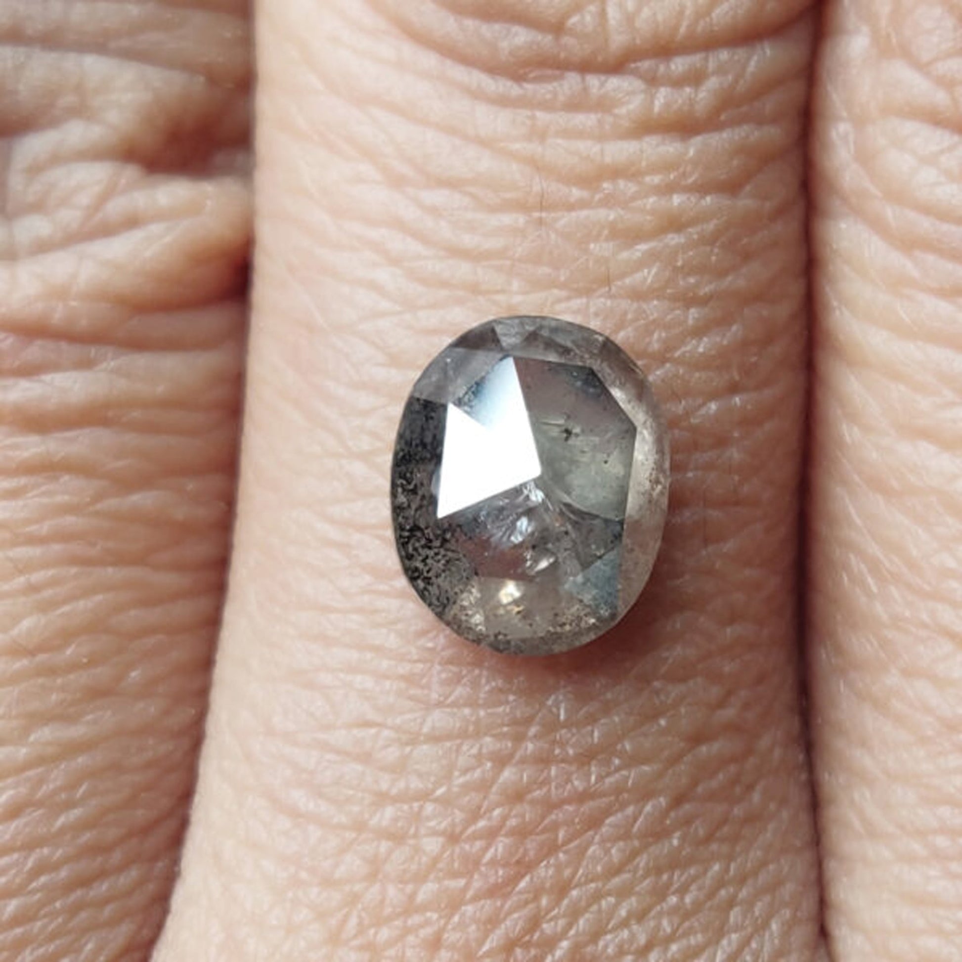 Oval Shape Salt and Pepper Diamond