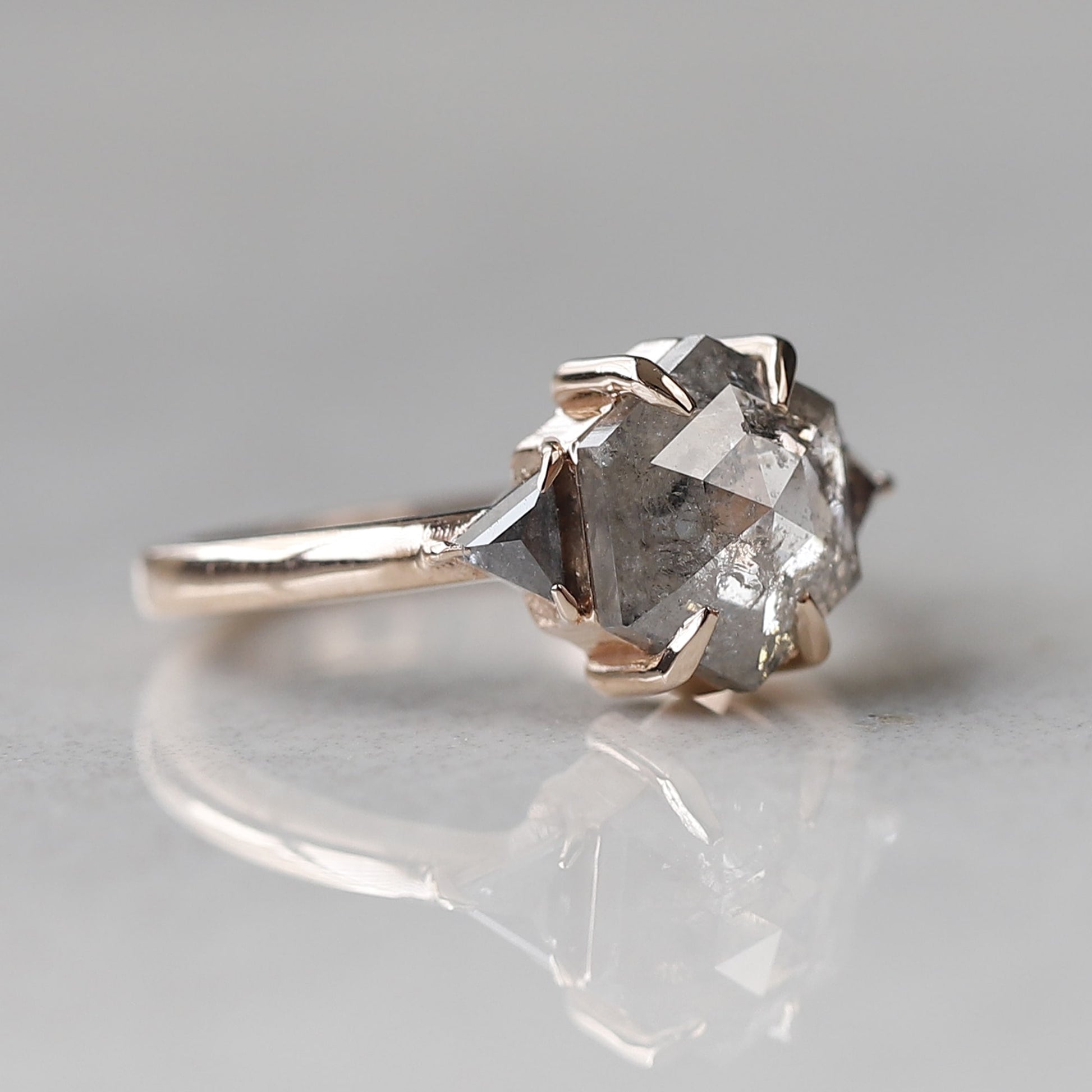 hexagonal diamond ring