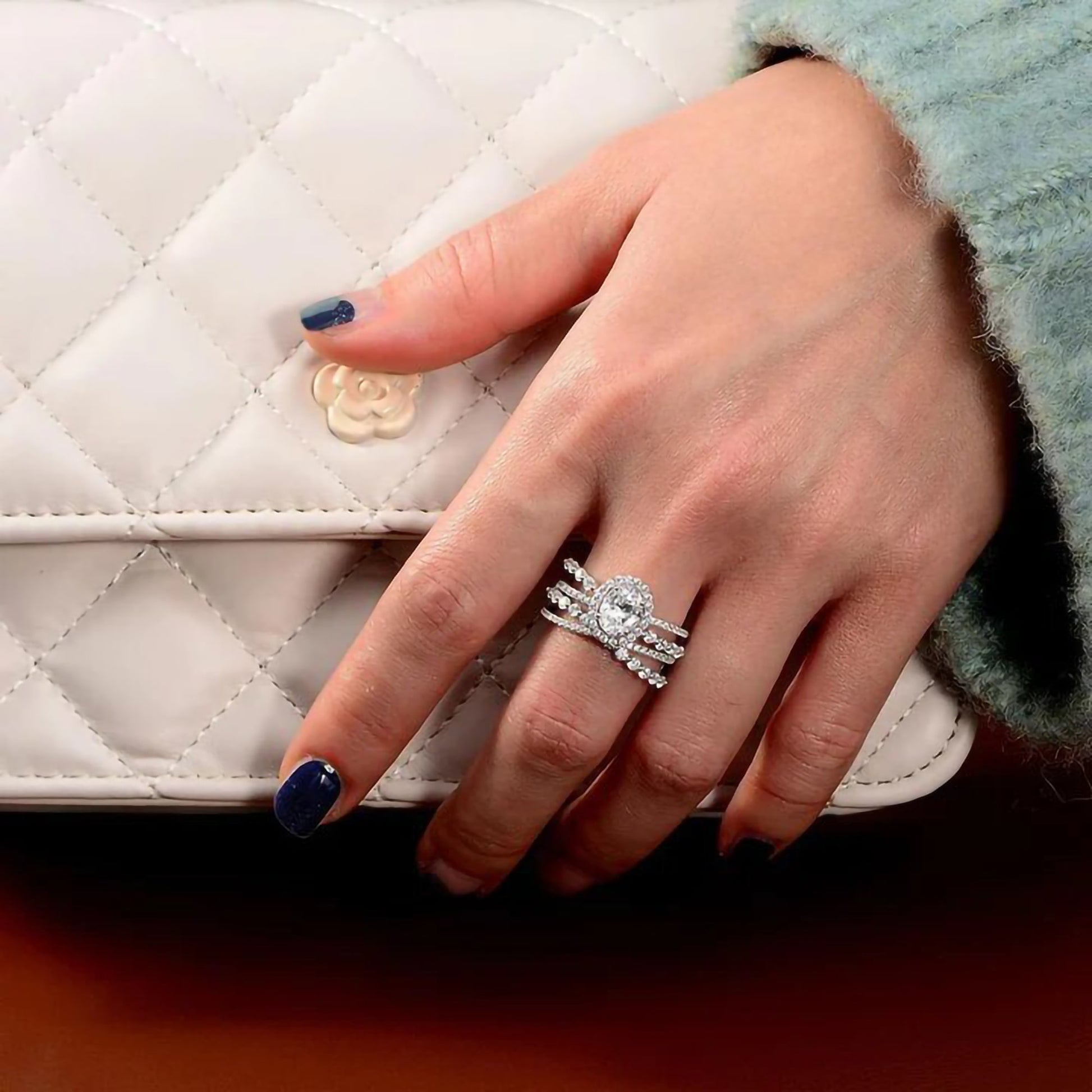 2 carat moissanite oval ring