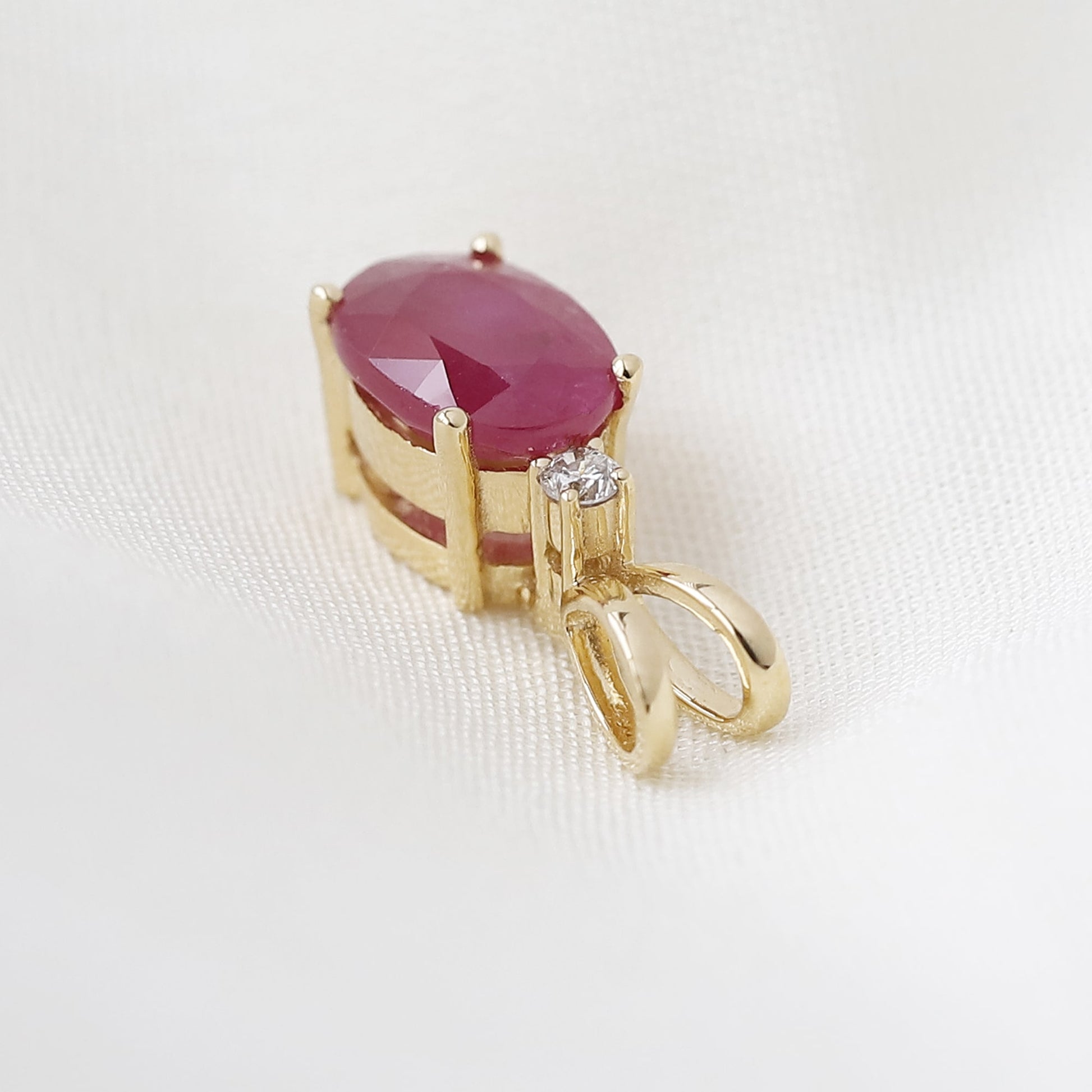 14k Yellow Gold Ruby Pendant