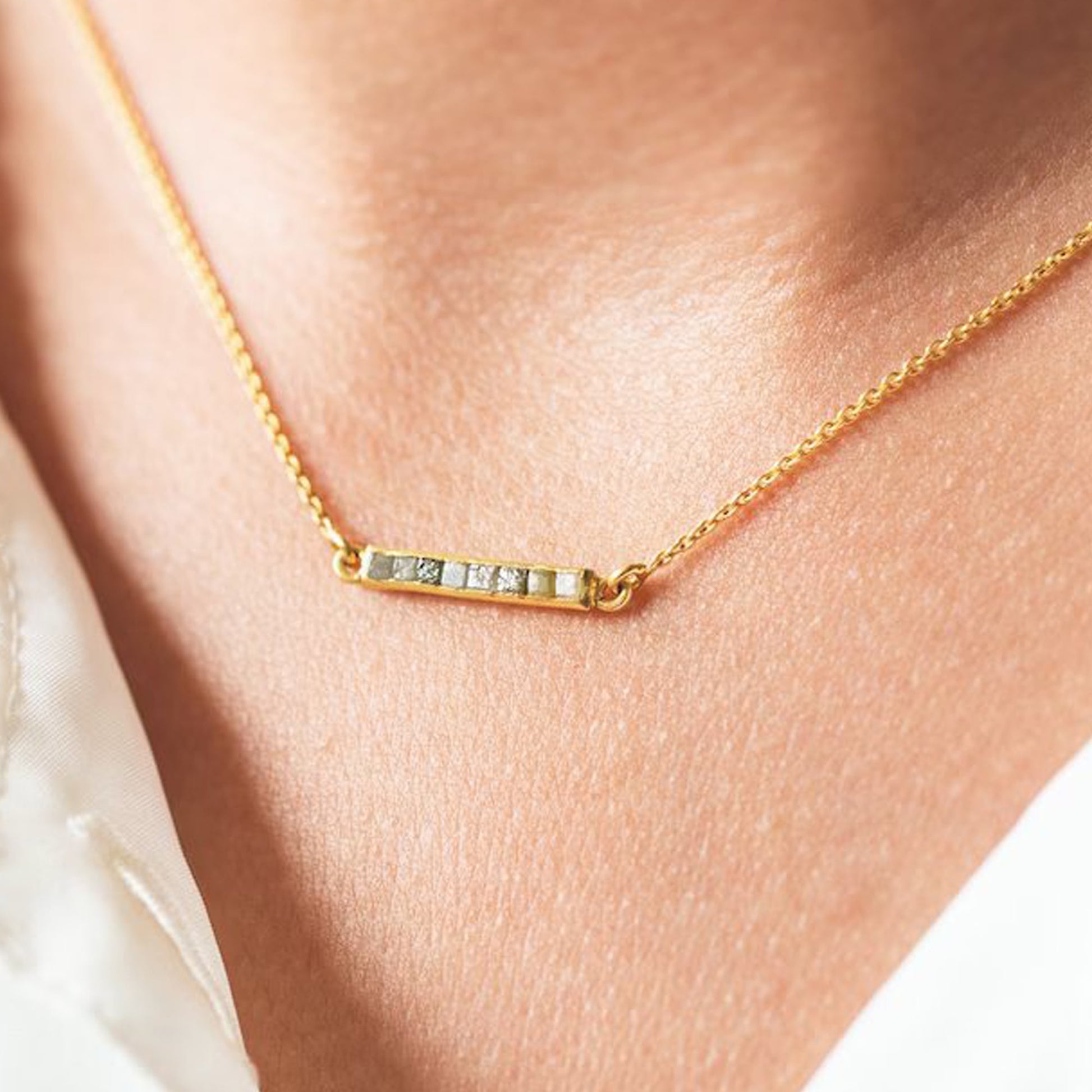 raw diamond necklace