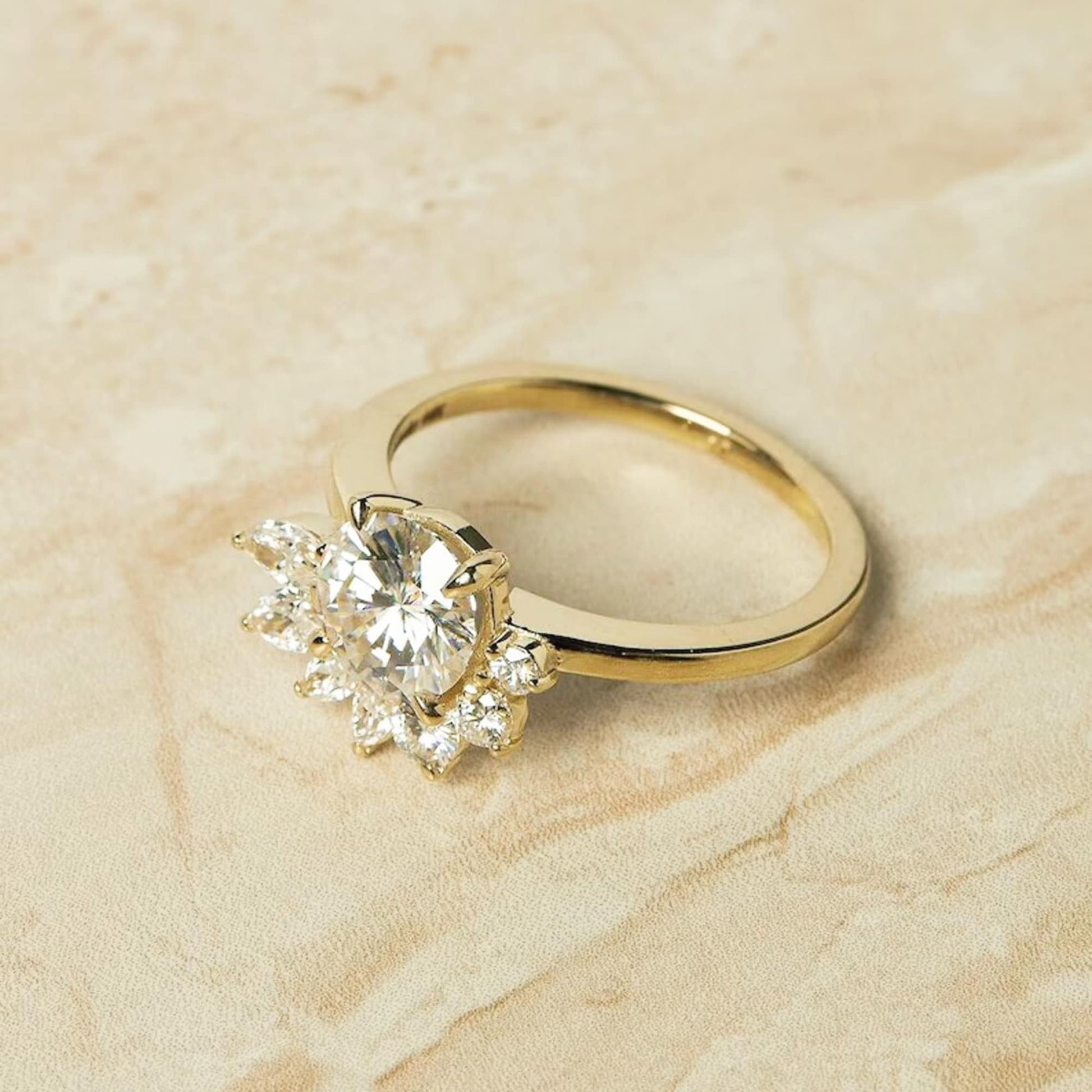 sunflower engagement ring