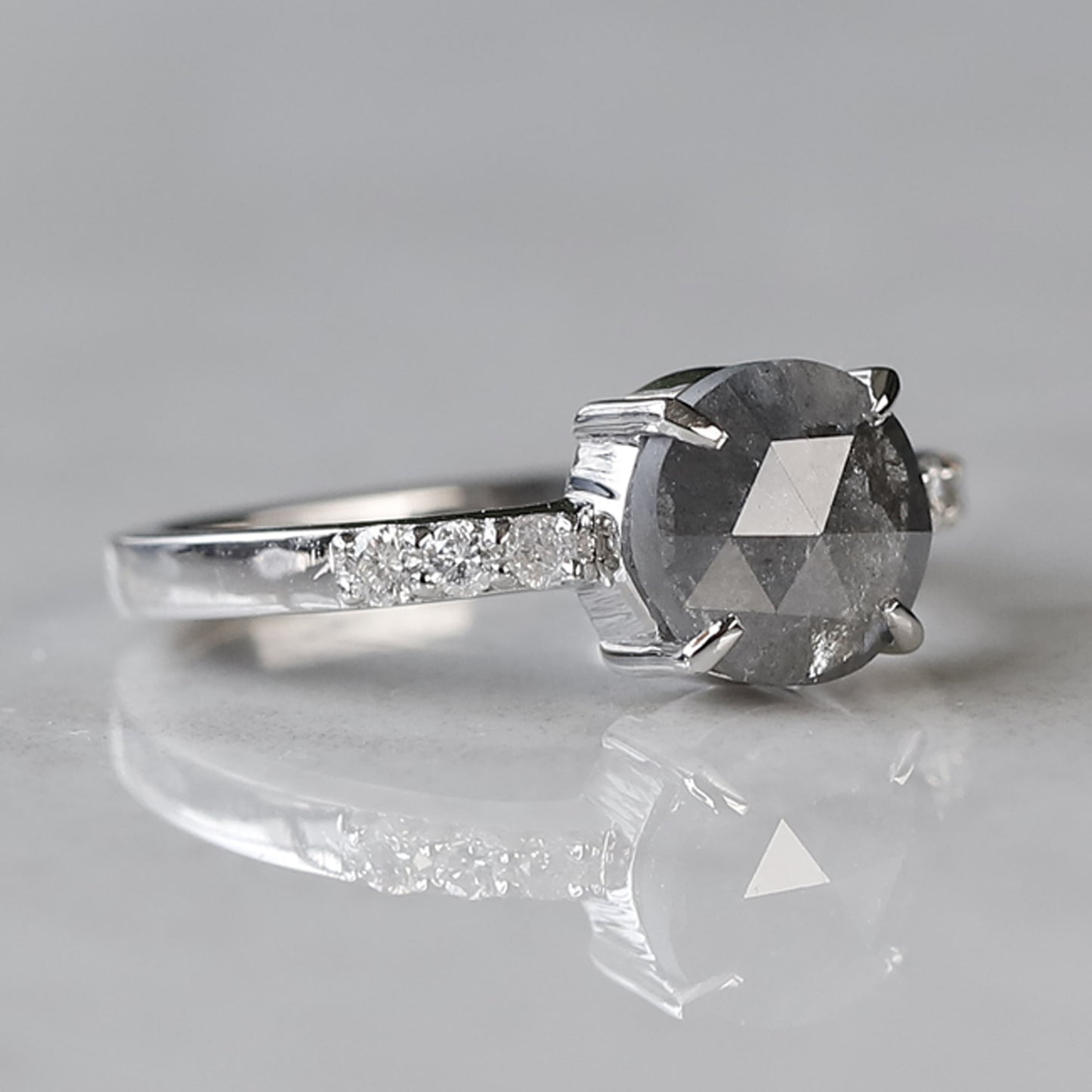 Rustic diamond engagement ring