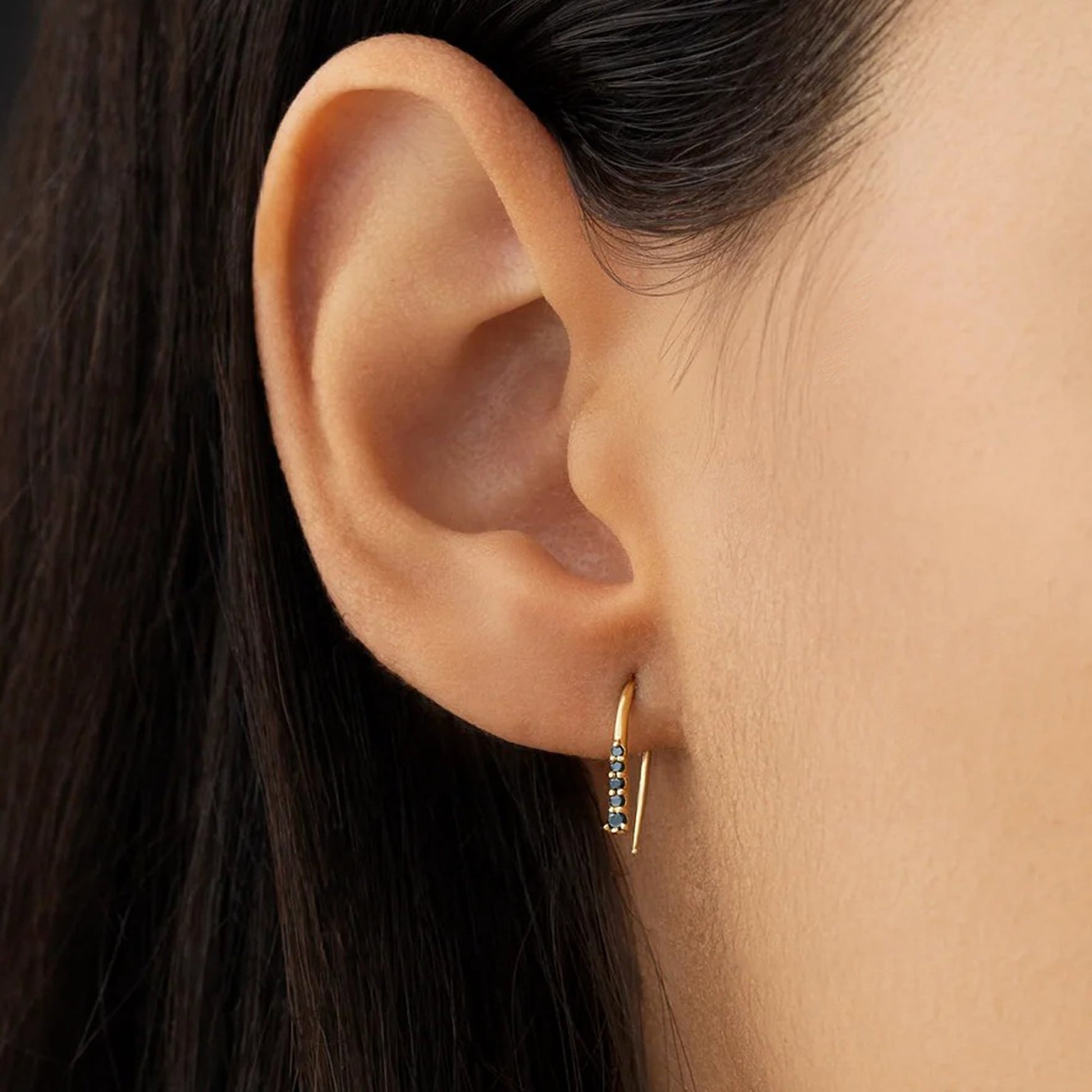 14 k gold threader earrings