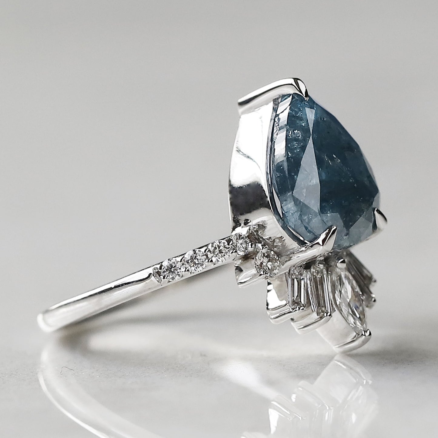 blue diamond wedding ring