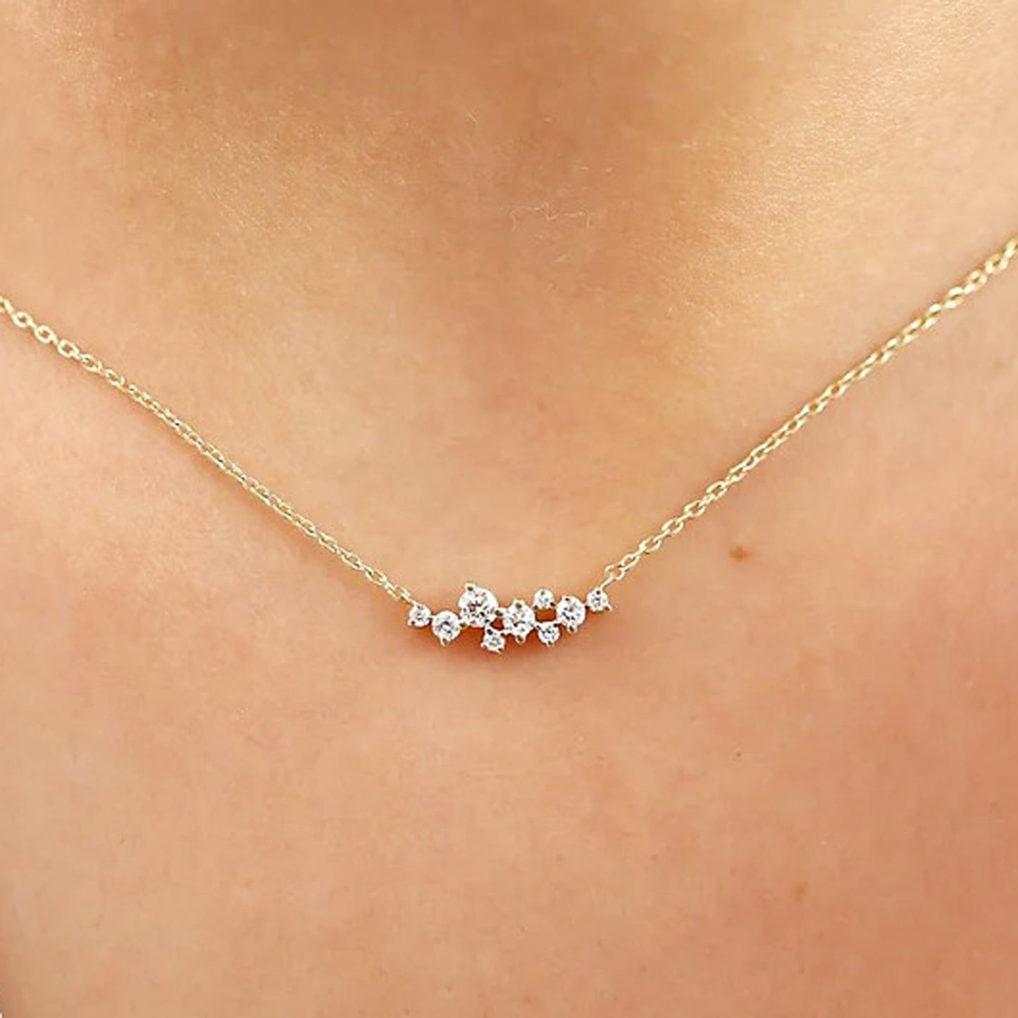diamond cluster necklace