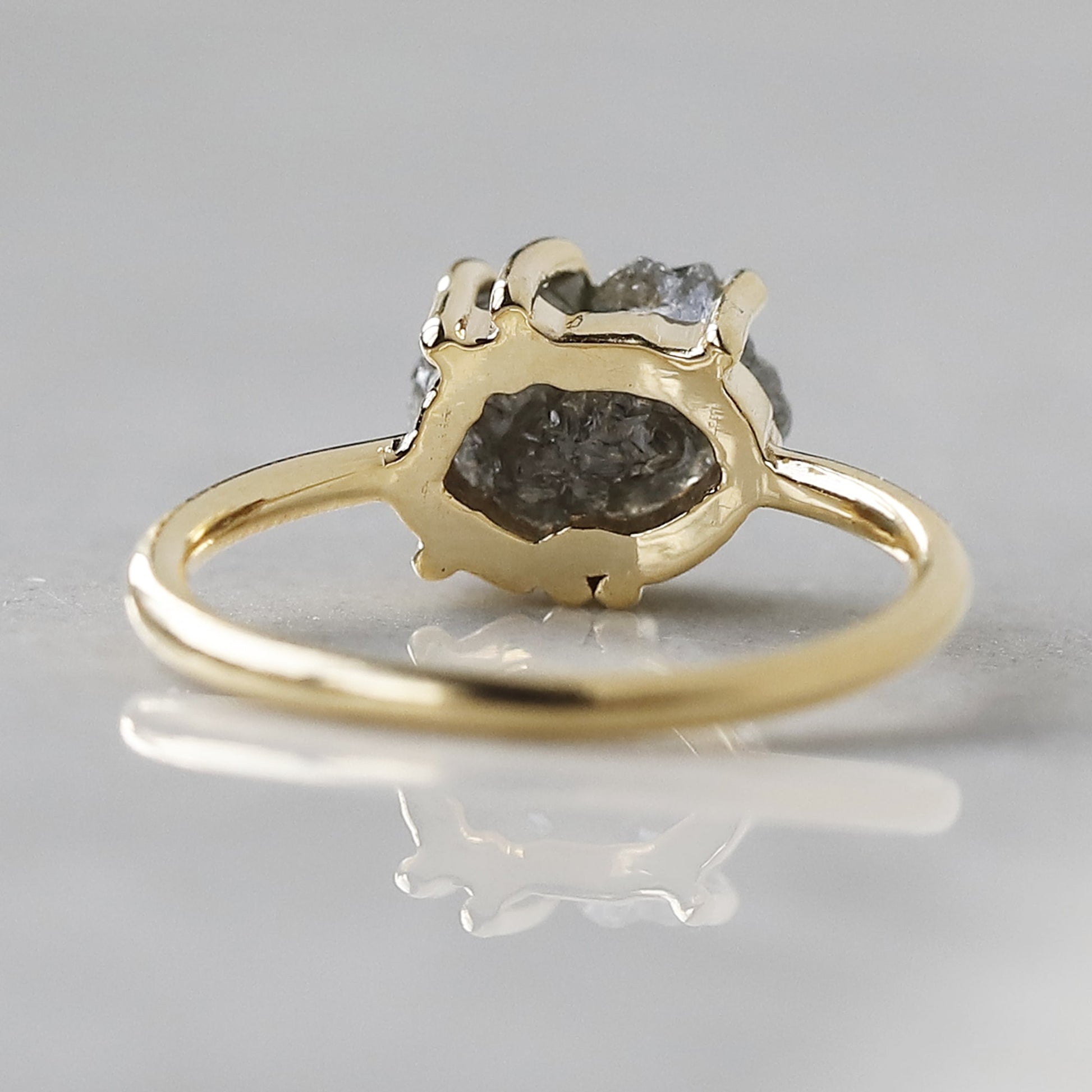 14 k gold raw diamond ring