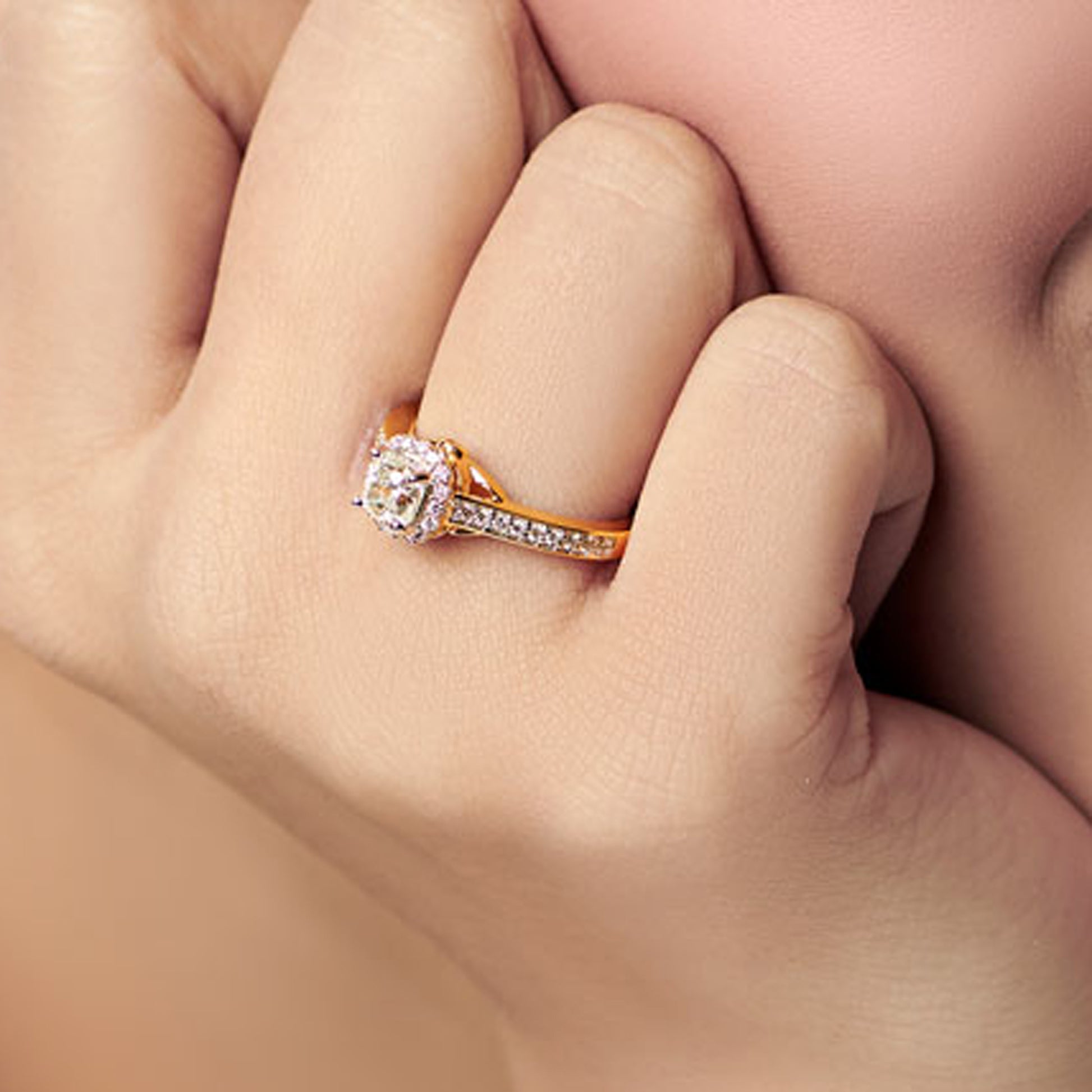 Cushion Cut Moissanite Engagement Ring