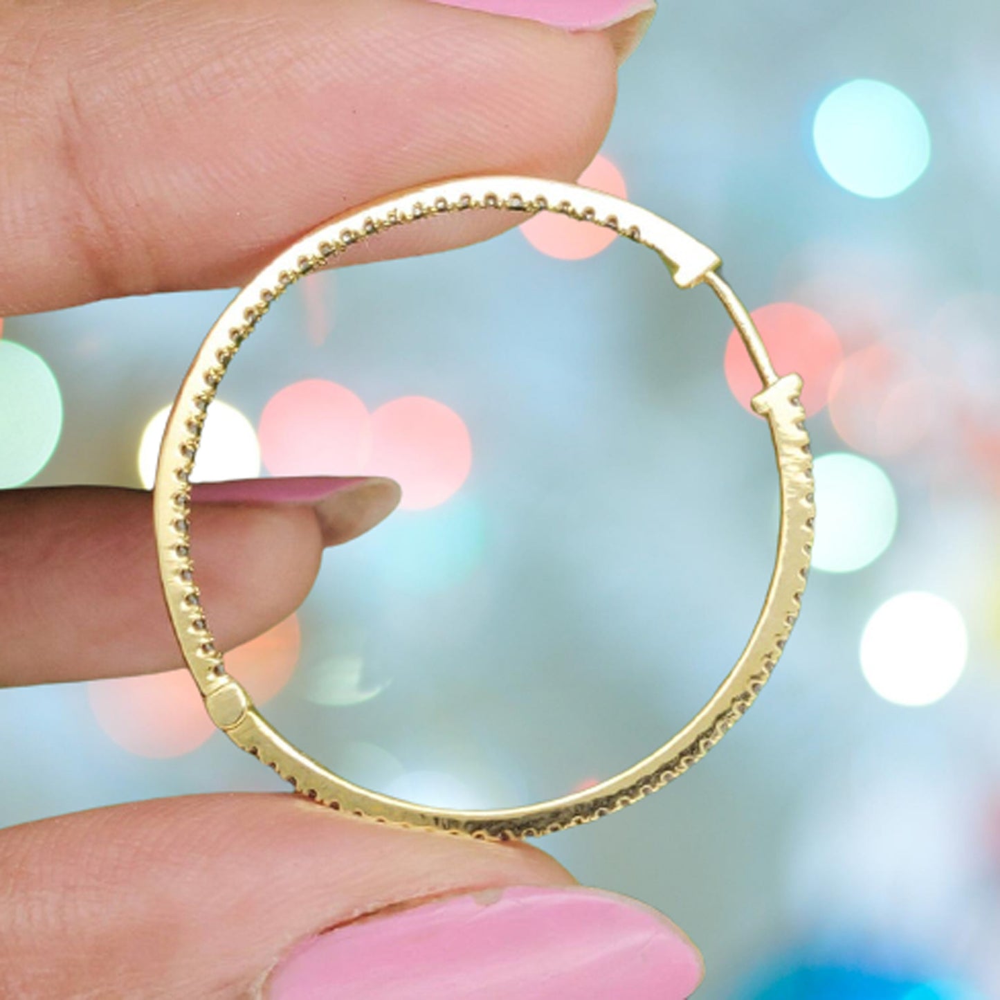 rose gold diamond earrings hoops