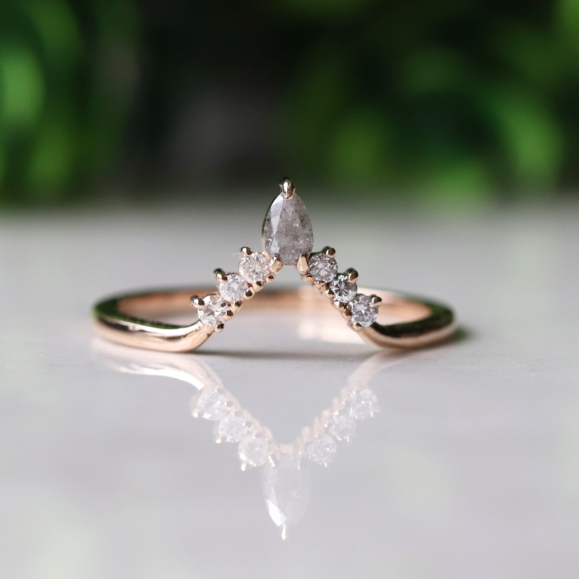 Salt and Pepper Diamond Wedding Band
