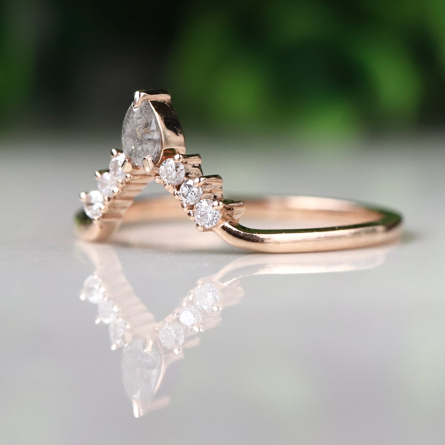 Salt and Pepper Diamond Wedding Band