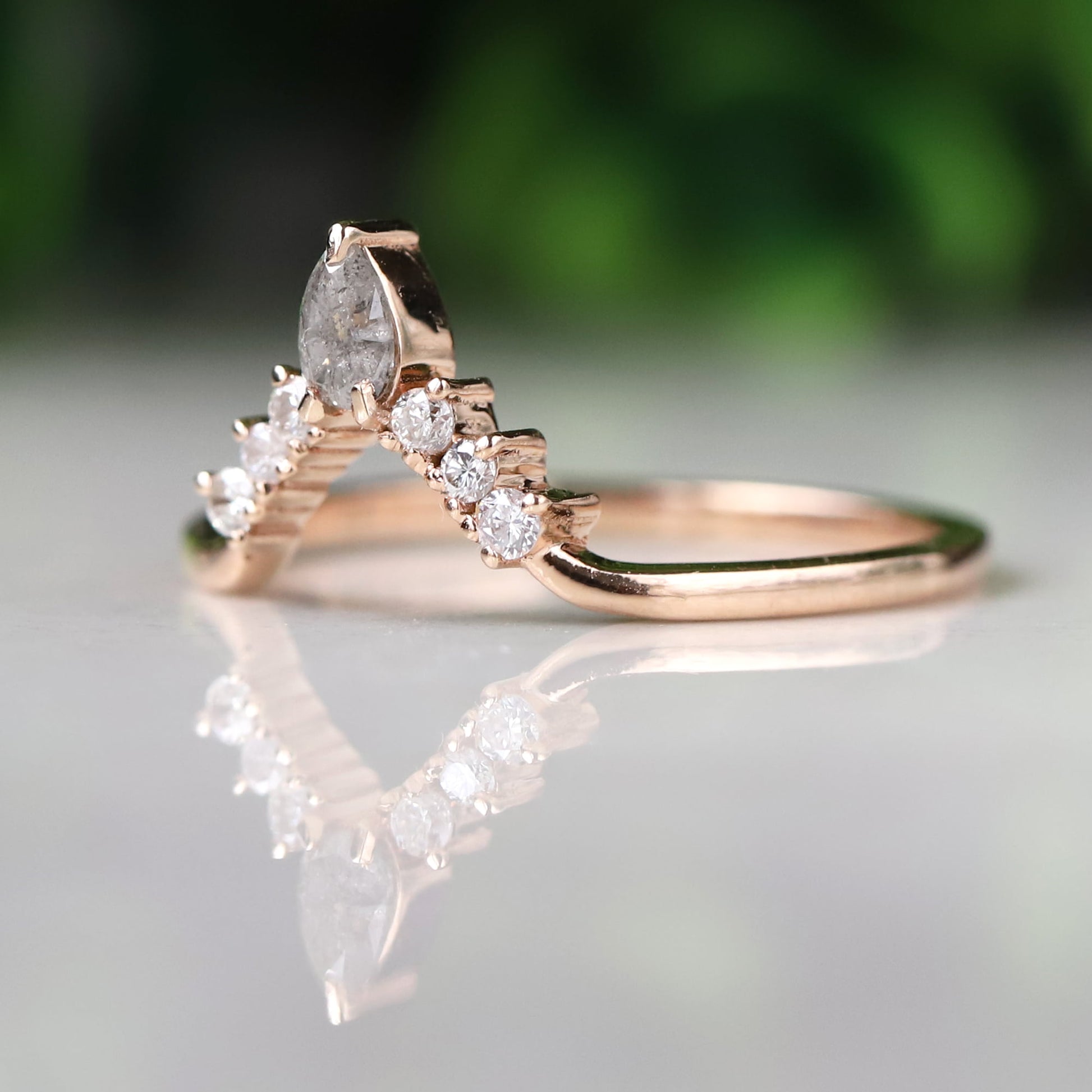 Salt and Pepper Diamond Wedding Band